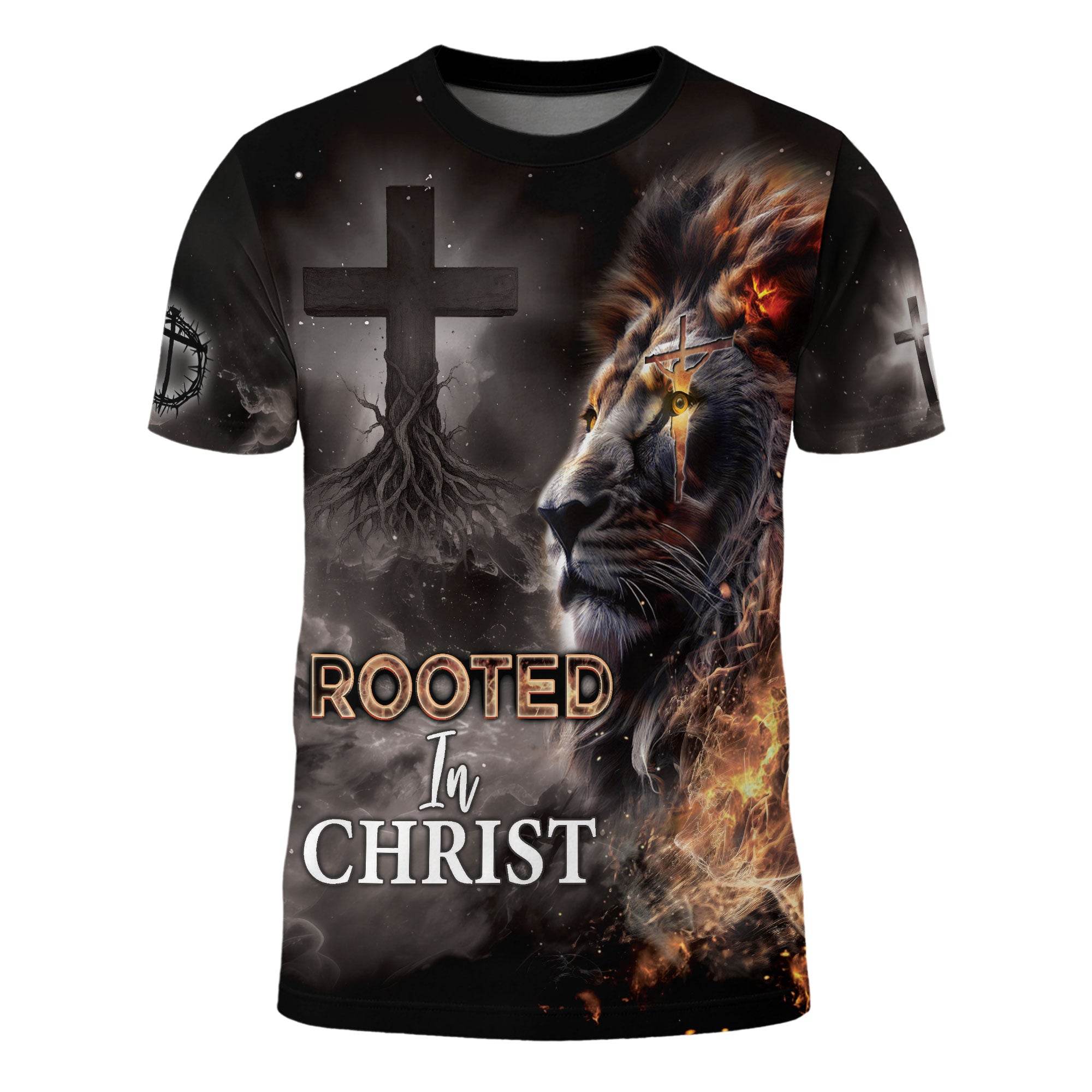 An Unshakeable Faith Rooted In Christ Lion Religious T-Shirt - Rust Field Wear