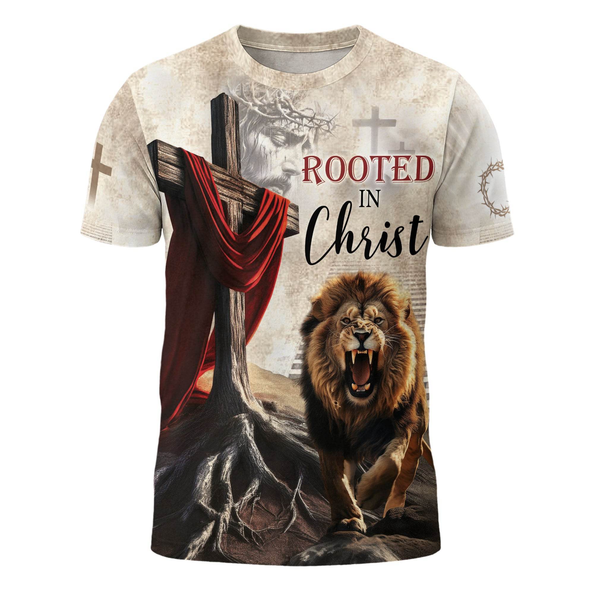 Be Bold As A Lion "Rooted In Christ" Proverbs 28:1 T-Shirt