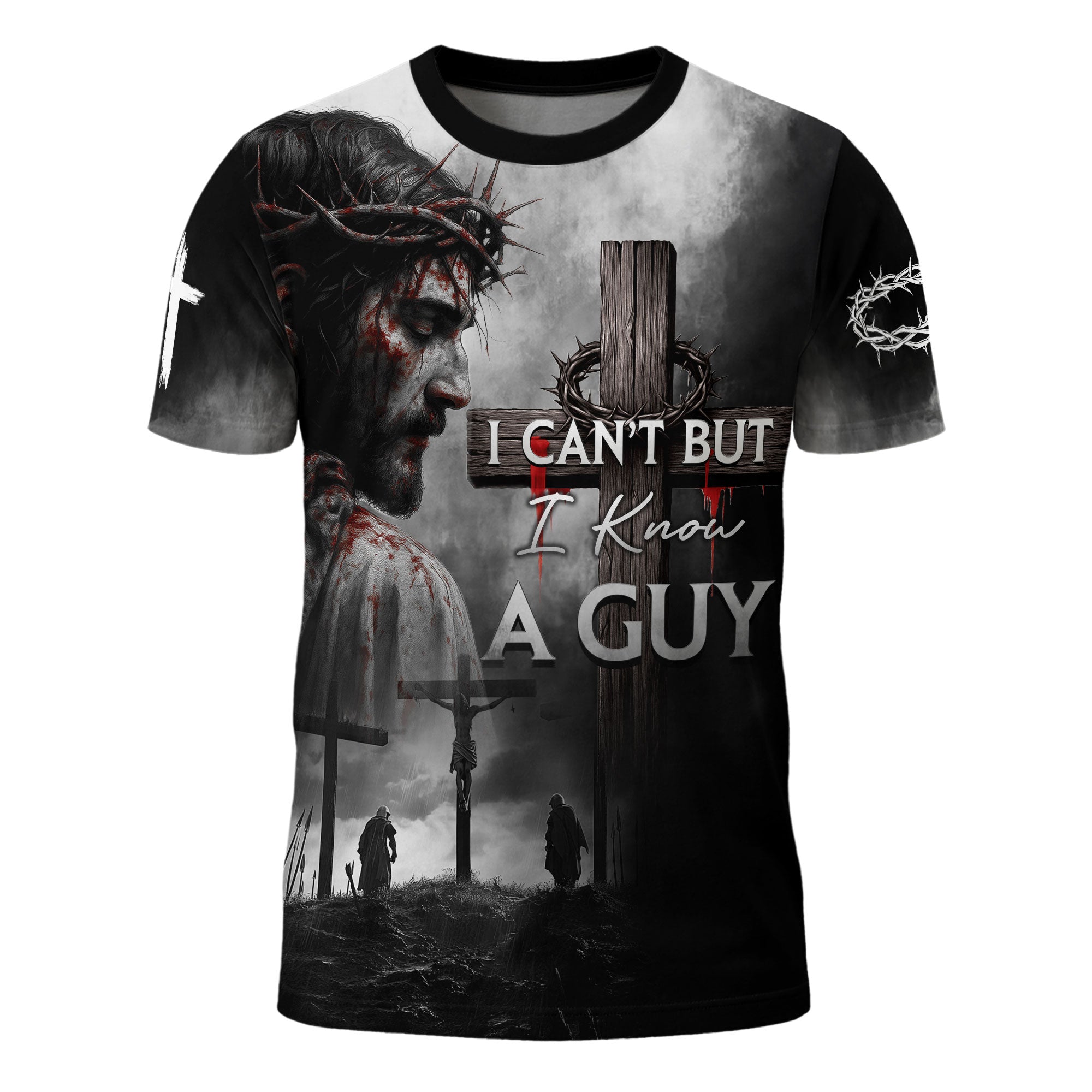 I Can’t But I Know A Guy Jesus Cross Lion Redemption Warrior Christian T-Shirt