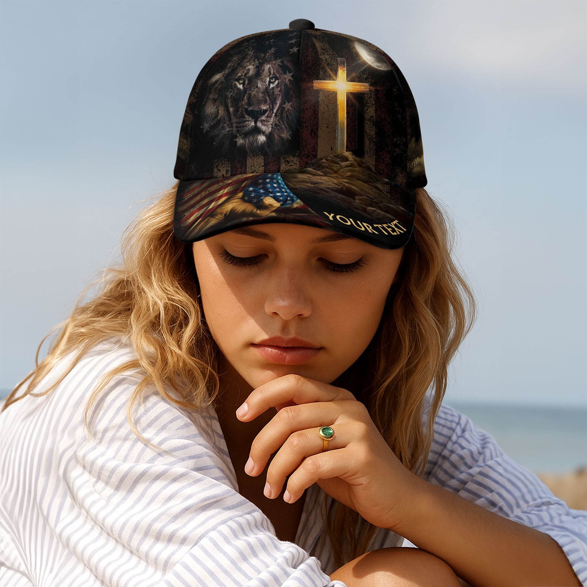 Kneel Before the Cross – Lion Customized Hat - Rust Field Wear