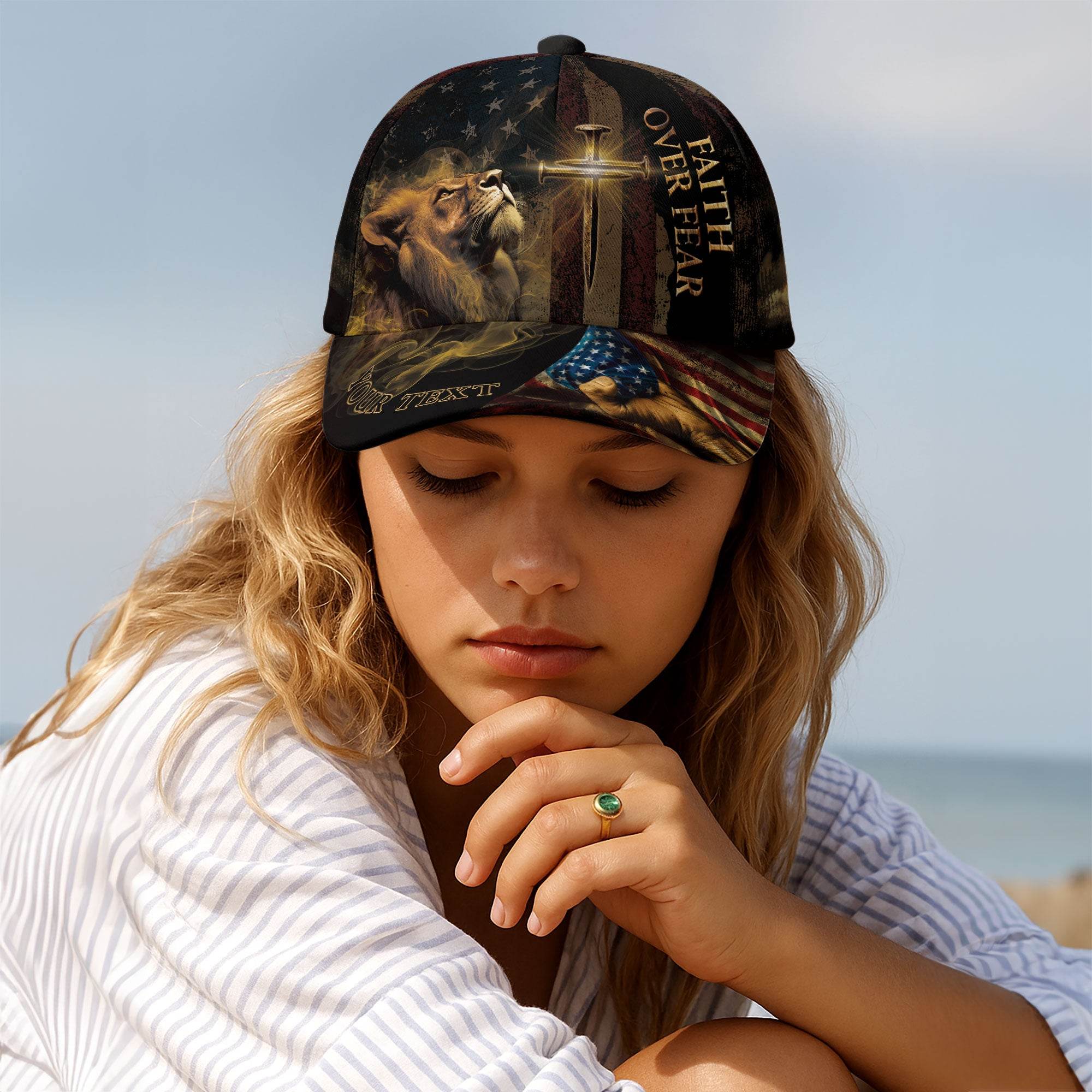 Custom Faith Over Fear Hat - Rust Field Wear