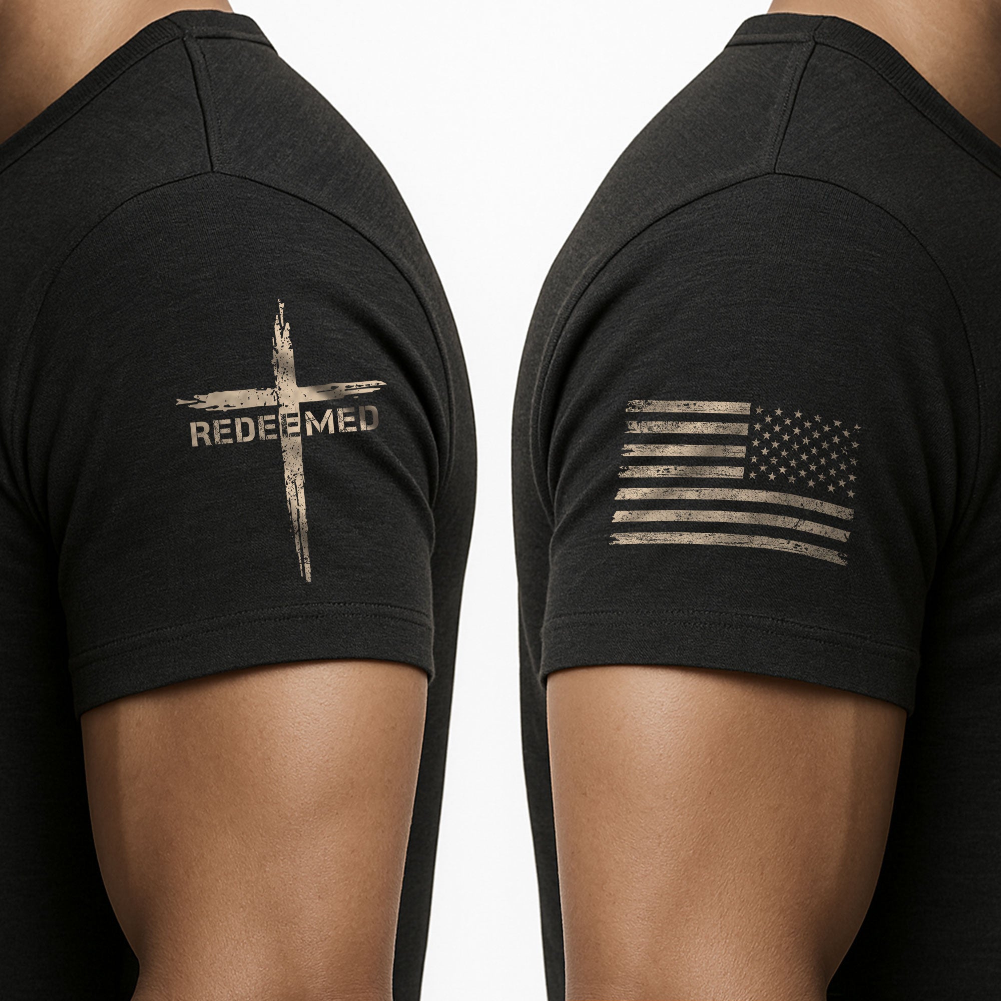 Redeemed Wooden Cross Edition, Christian Shirts for Men - Christian Tee Shirts - Rust Field Wear