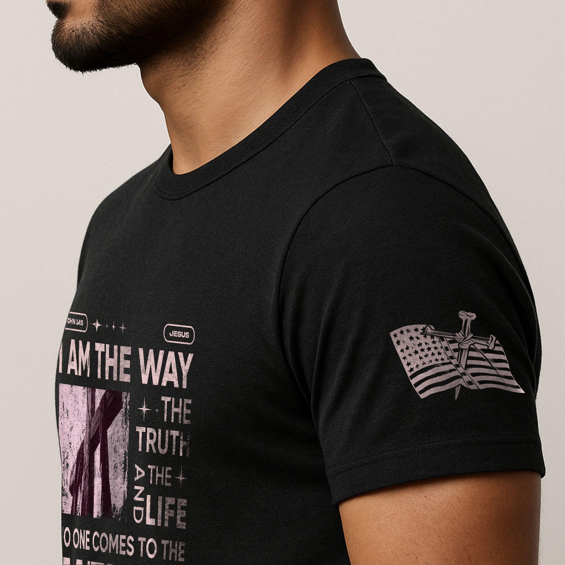 The Way, Truth and Life Cross, Christian Shirts for Men - Christian Tee Shirts - Rust Field Wear