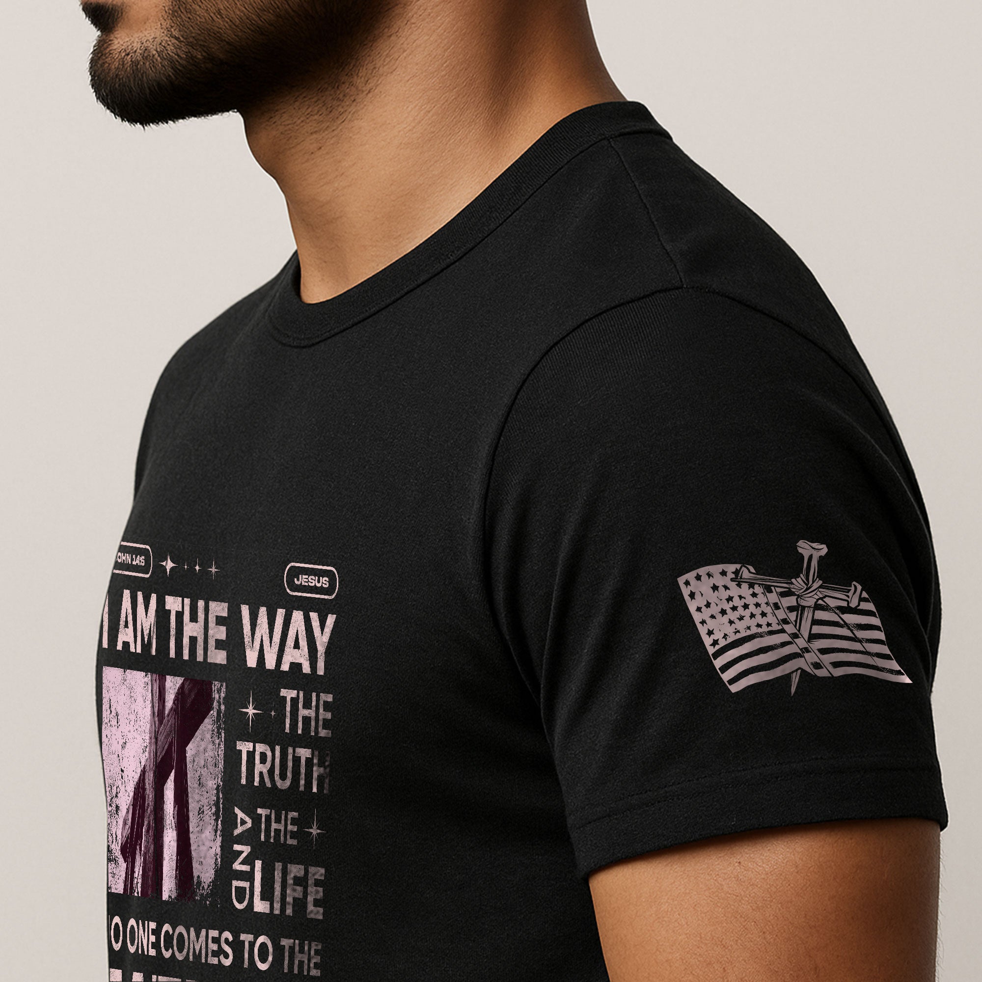The Way, Truth and Life Cross, Christian Shirts for Men - Christian Tee Shirts - Rust Field Wear