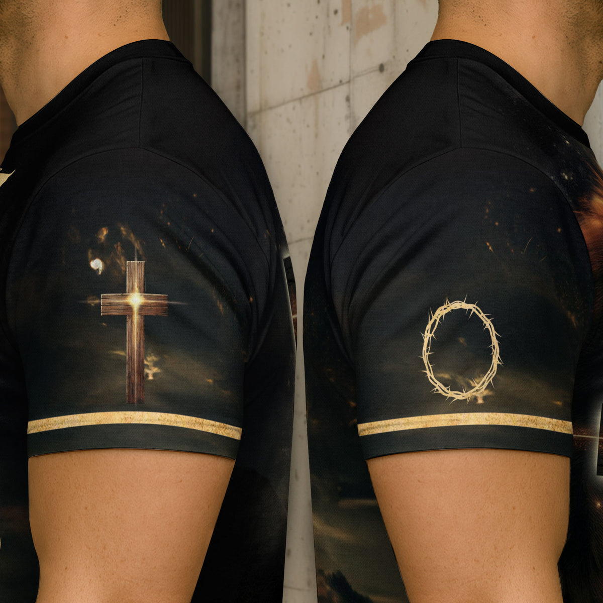 Christian Tee Shirts, Faith Over Fear Lion and Cross - Freedom Shirts for Men, RustField Co - Rust Field Wear