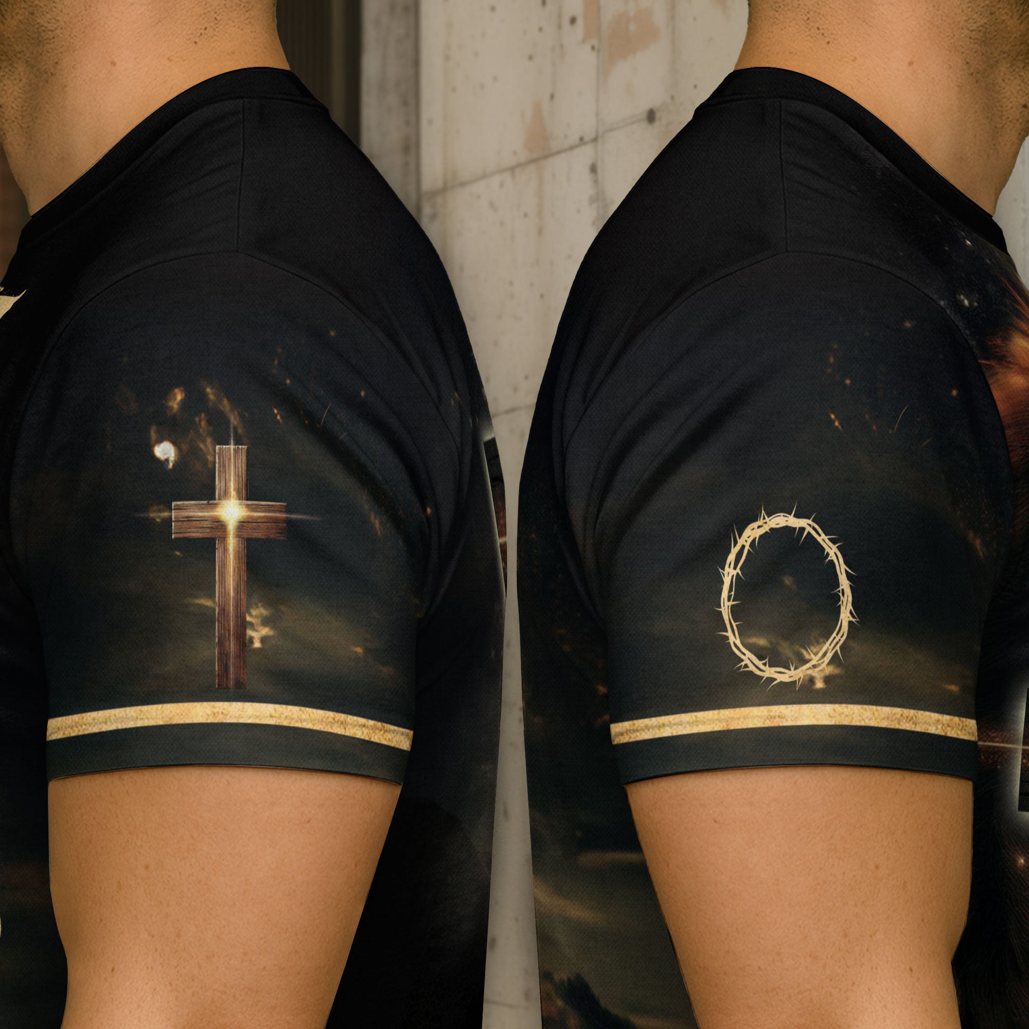 Christian Tee Shirts, Faith Over Fear Lion and Cross - Freedom Shirts for Men, RustField Co - Rust Field Wear