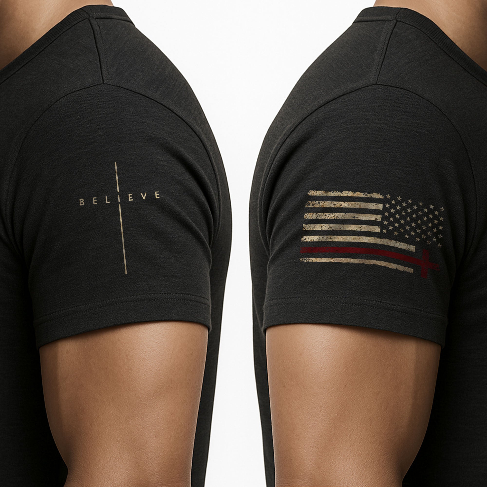 Believe Freedom Starts With Faith - Freedom T Shirt, Patriotic Shirts for Men - Rust Field Wear