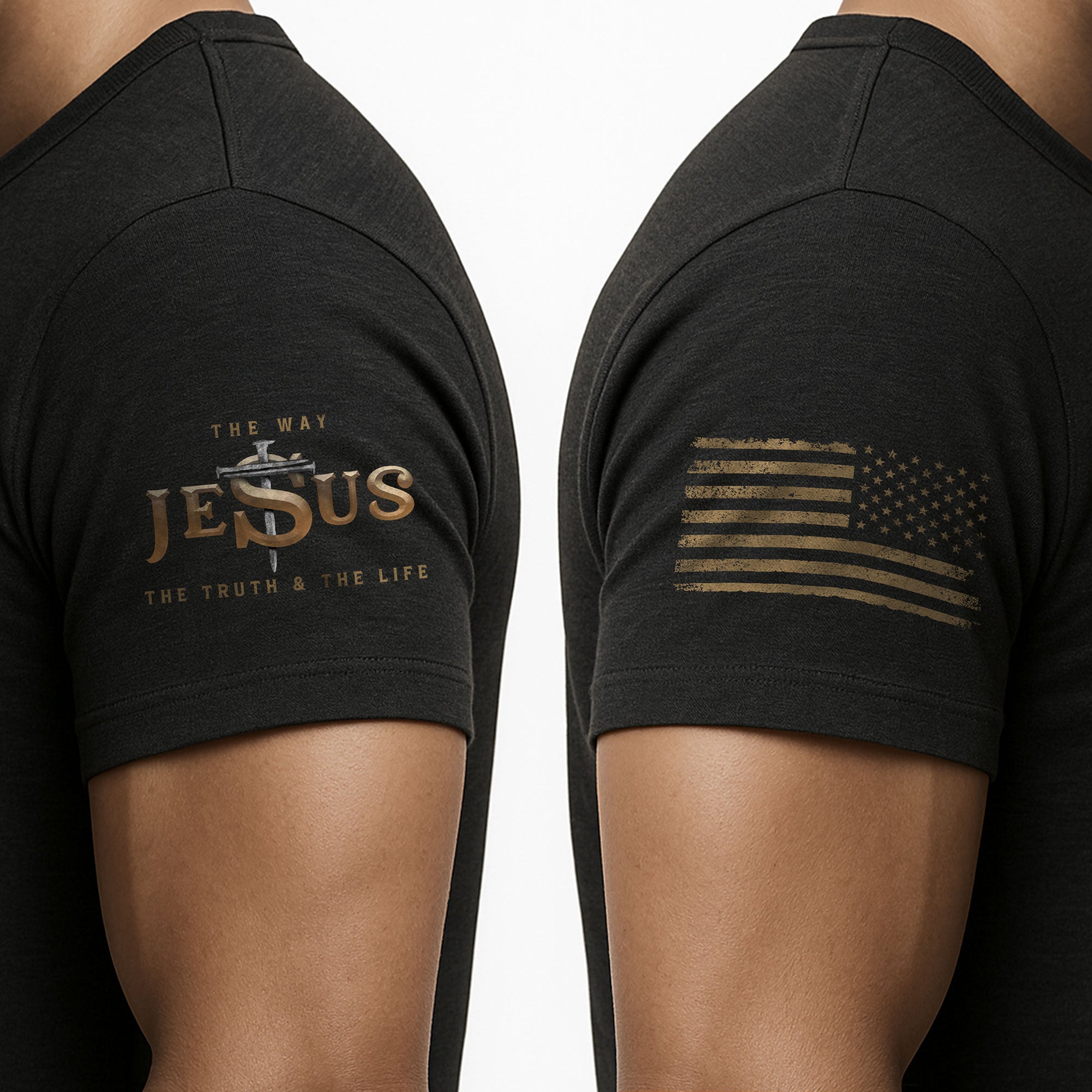 Faith Based Christian Tee Shirts, The Way. The Truth. The Life John 14:6 - Christian Shirts for Men - Rust Field Wear
