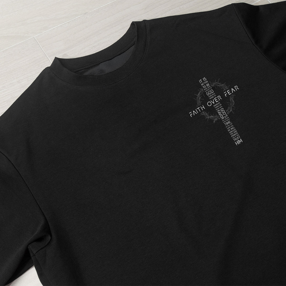 Faith Over Fear Christian Cross - Christian Shirts for Men, Faith Based Christian Tee Shirts - Rust Field Wear