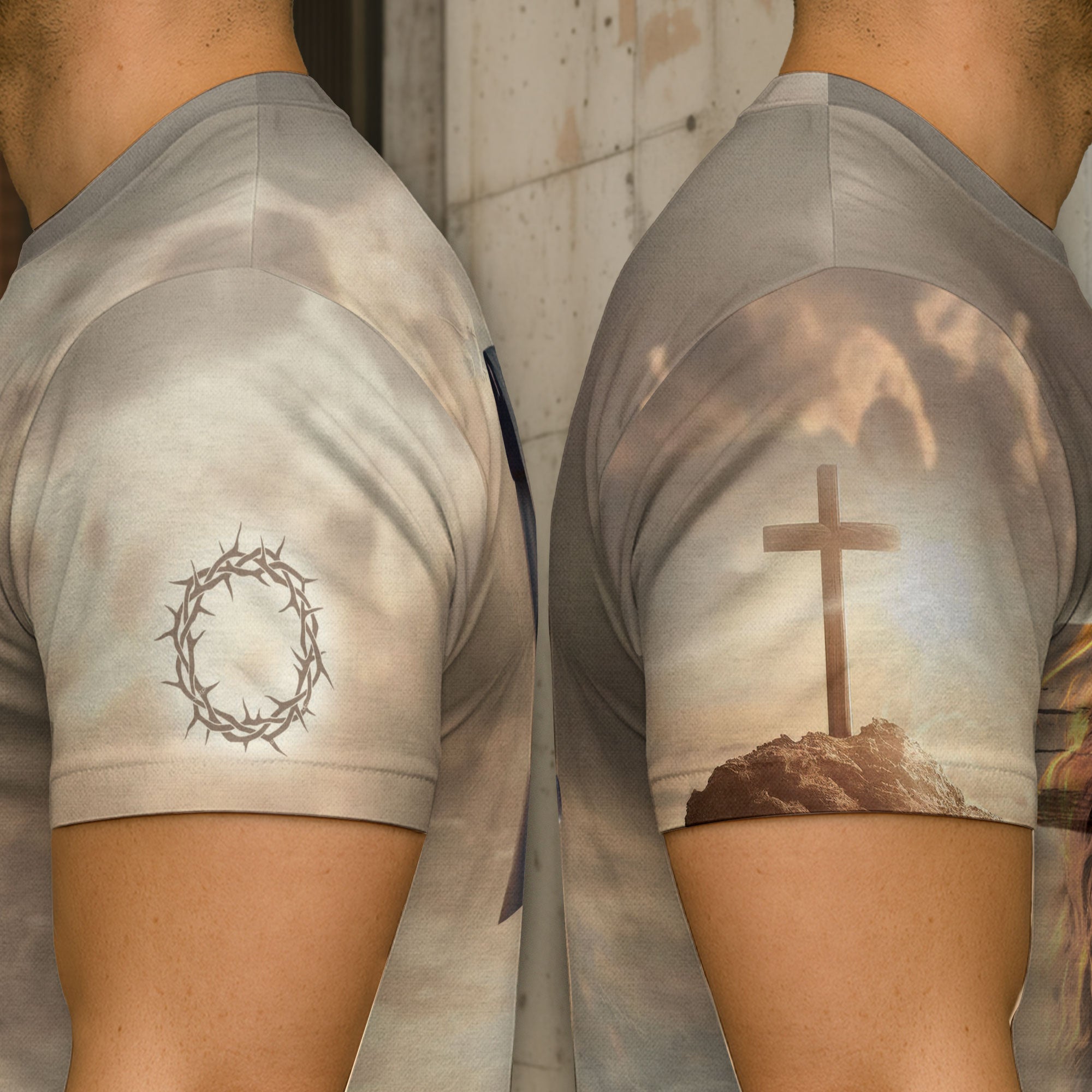 RustField Co Christian Tee Shirts - Lion Cross Resurrection, Freedom Shirts for Men - Rust Field Wear