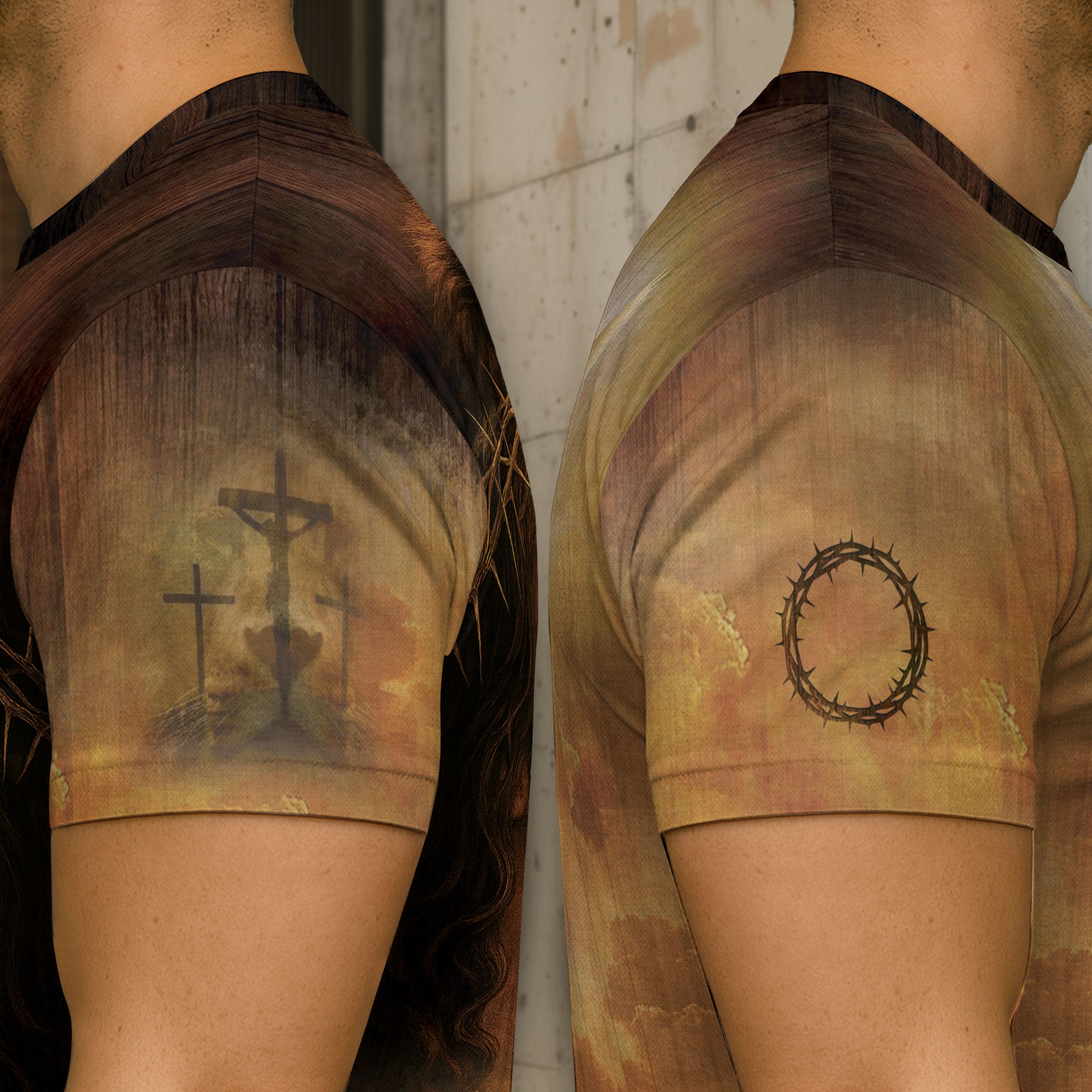 Christian Tee Shirts for Men - Faith Over Fear Lion Jesus and Lamb, RustField Co Freedom Shirts - Rust Field Wear