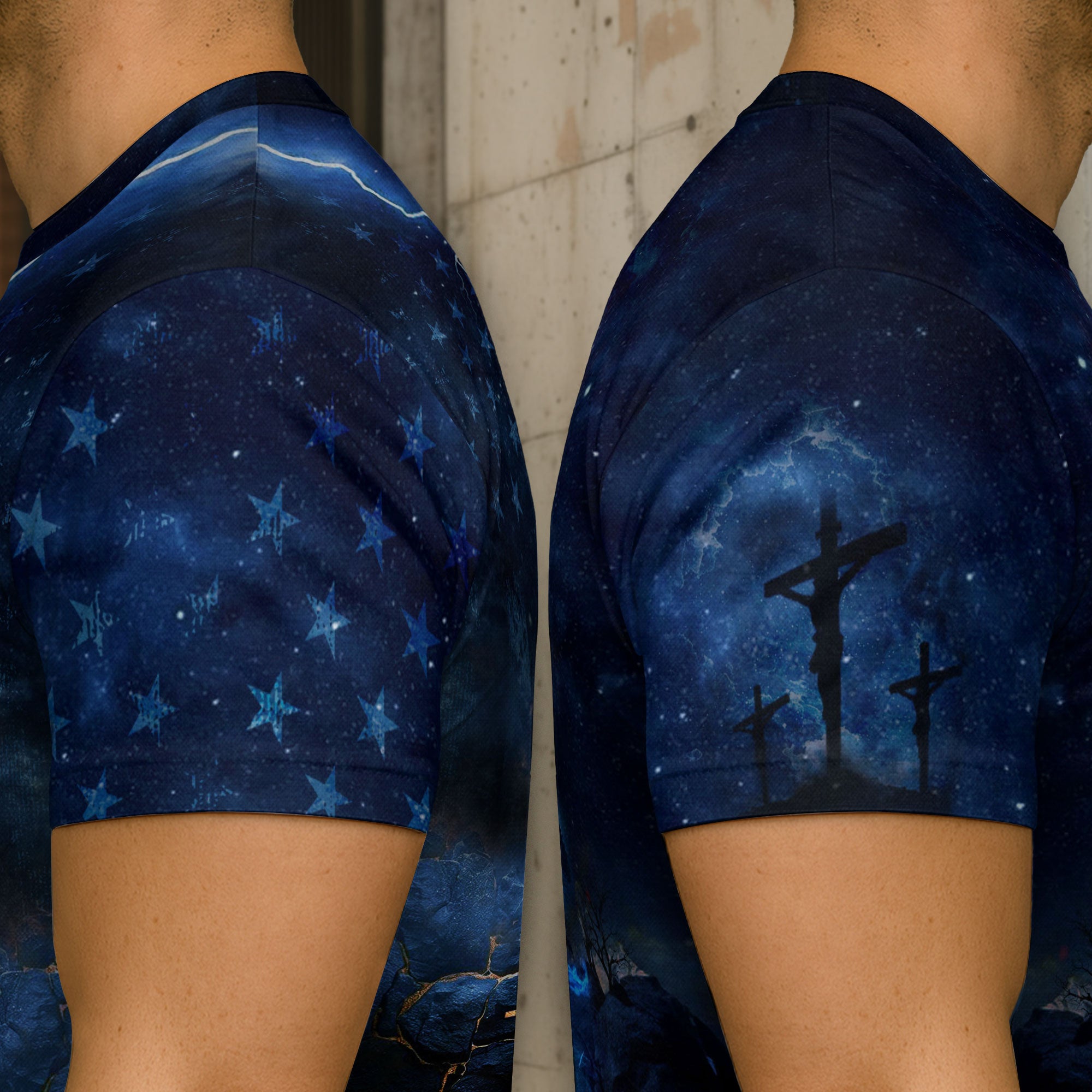 Faith Over Fear Fire Lion And Crucifixion - Christian Tee Shirts for Men, Freedom Shirts, RustField Co - Rust Field Wear