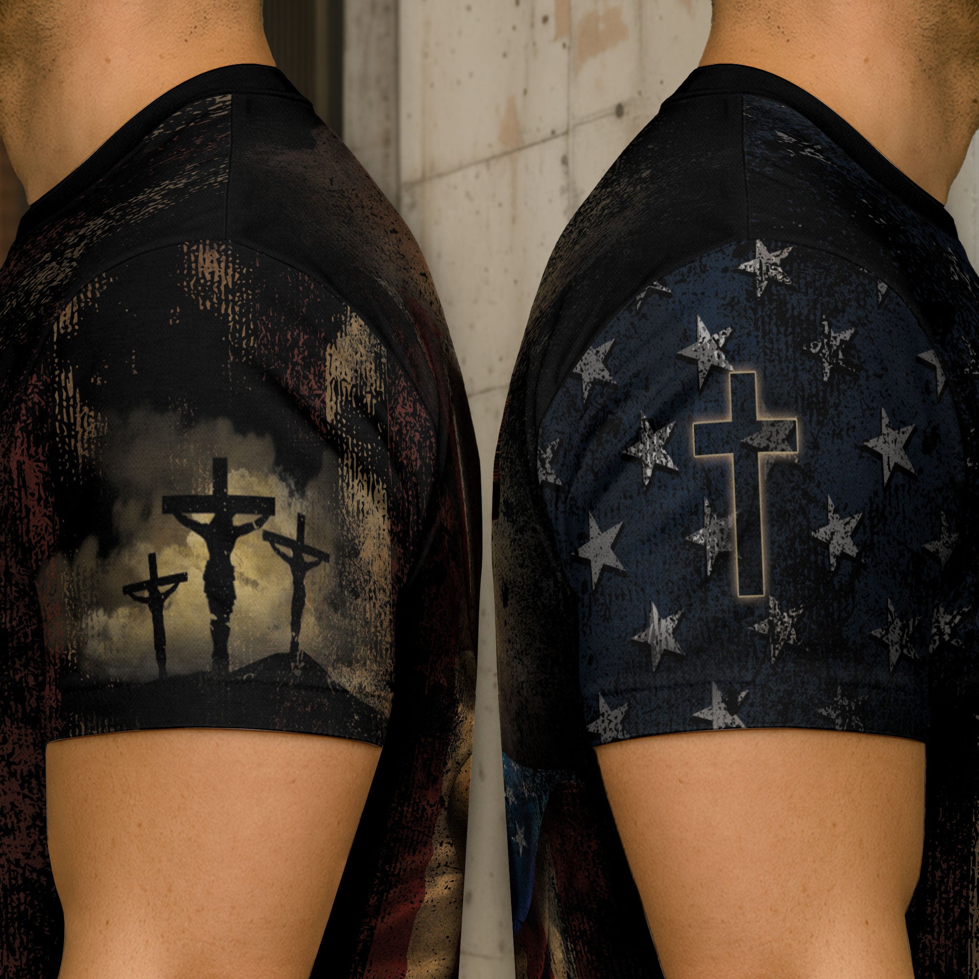 RustField Co Christian Tee Shirts - Jesus The Way The Truth and The Life Crowned Cross Patriotic, Freedom Shirts for Men - Rust Field Wear