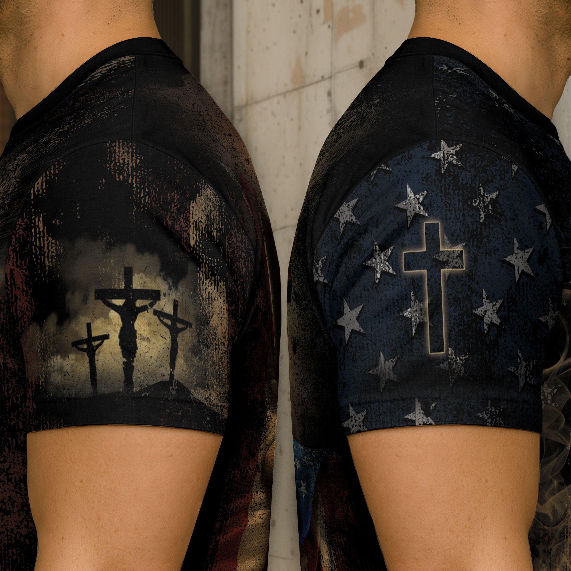 RustField Co Christian Tee Shirts - Jesus Truth and Freedom Lion Flag and Cross Patriotic Wear, Freedom Shirts for Men - Rust Field Wear