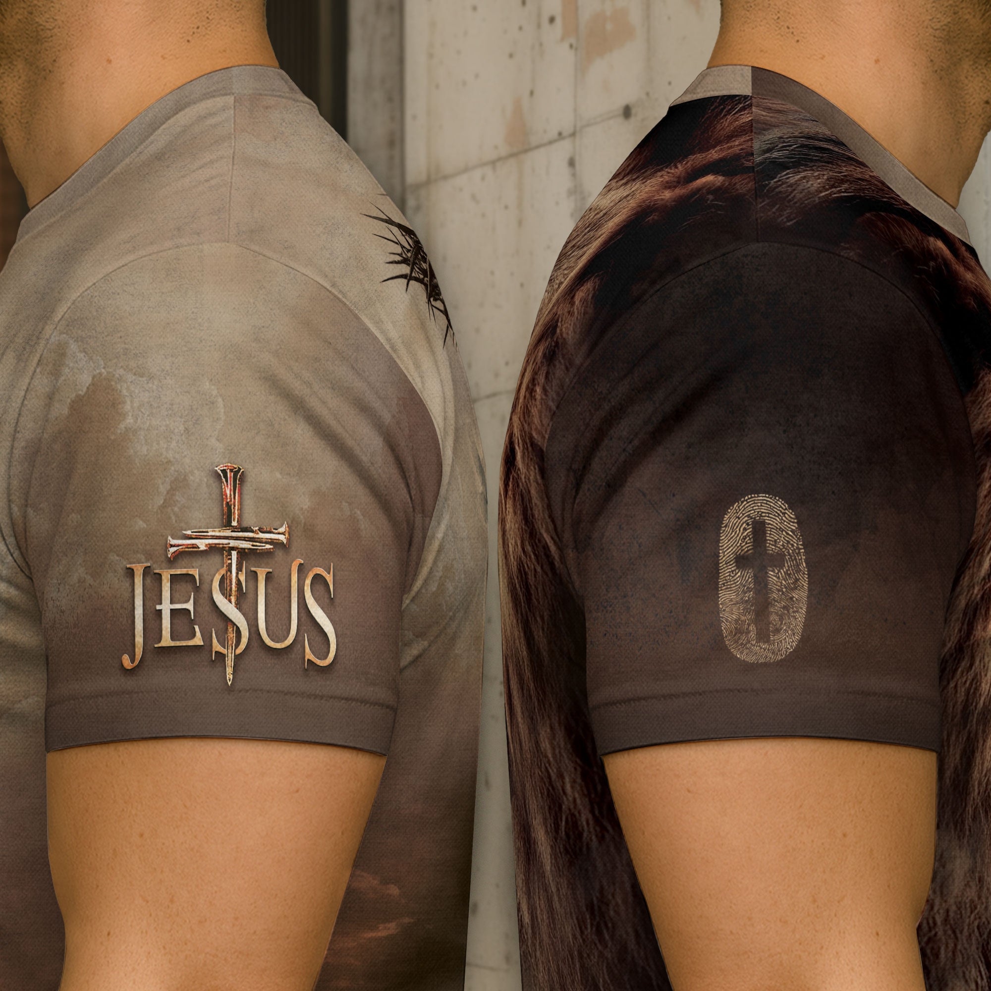 RustField Co Freedom Shirts - Faith Over Fear Jesus Lion and Cross Inspirational, Christian Tee Shirts for Men - Rust Field Wear