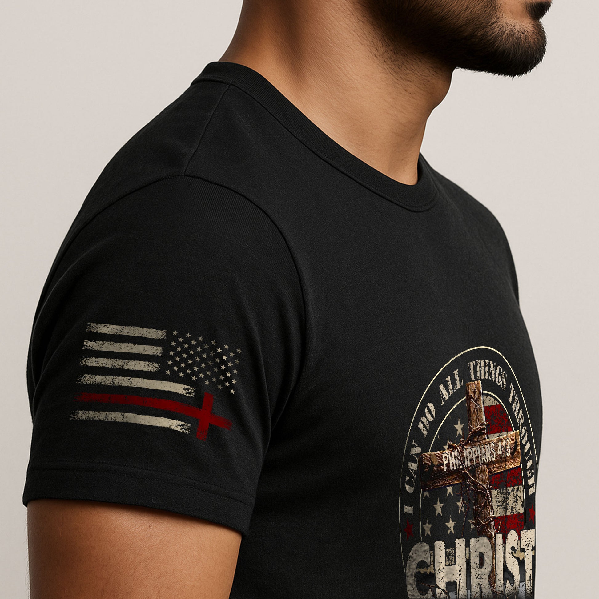 Faith Based Christian Tee Shirts, Christ I Can Do All Things Through Him (Philippians 4:13) - Christian Shirts for Men - Rust Field Wear