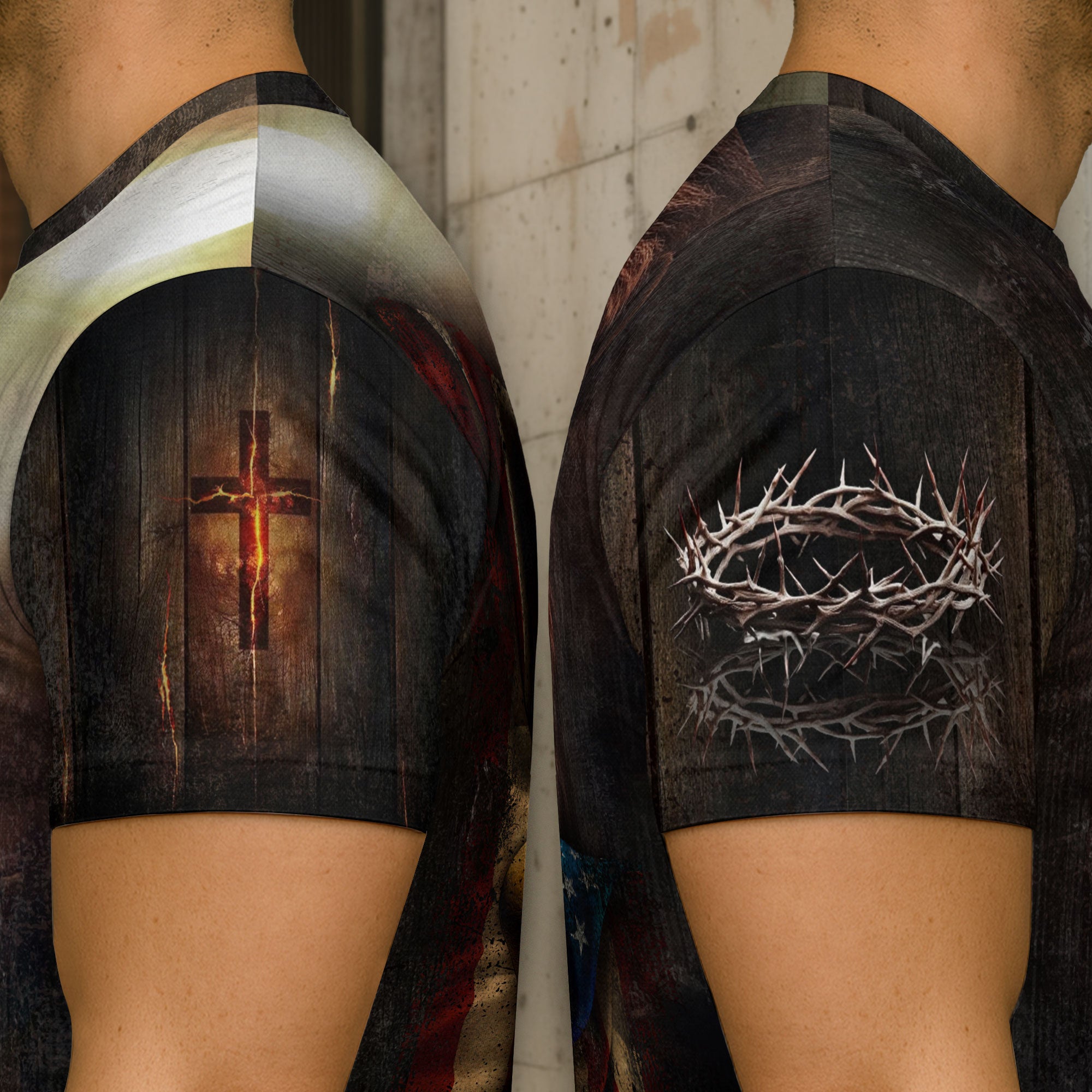 RustField Co, Faith Over Fear Lion and Cross Patriotic - Christian Tee Shirts for Men, Freedom Shirts - Rust Field Wear