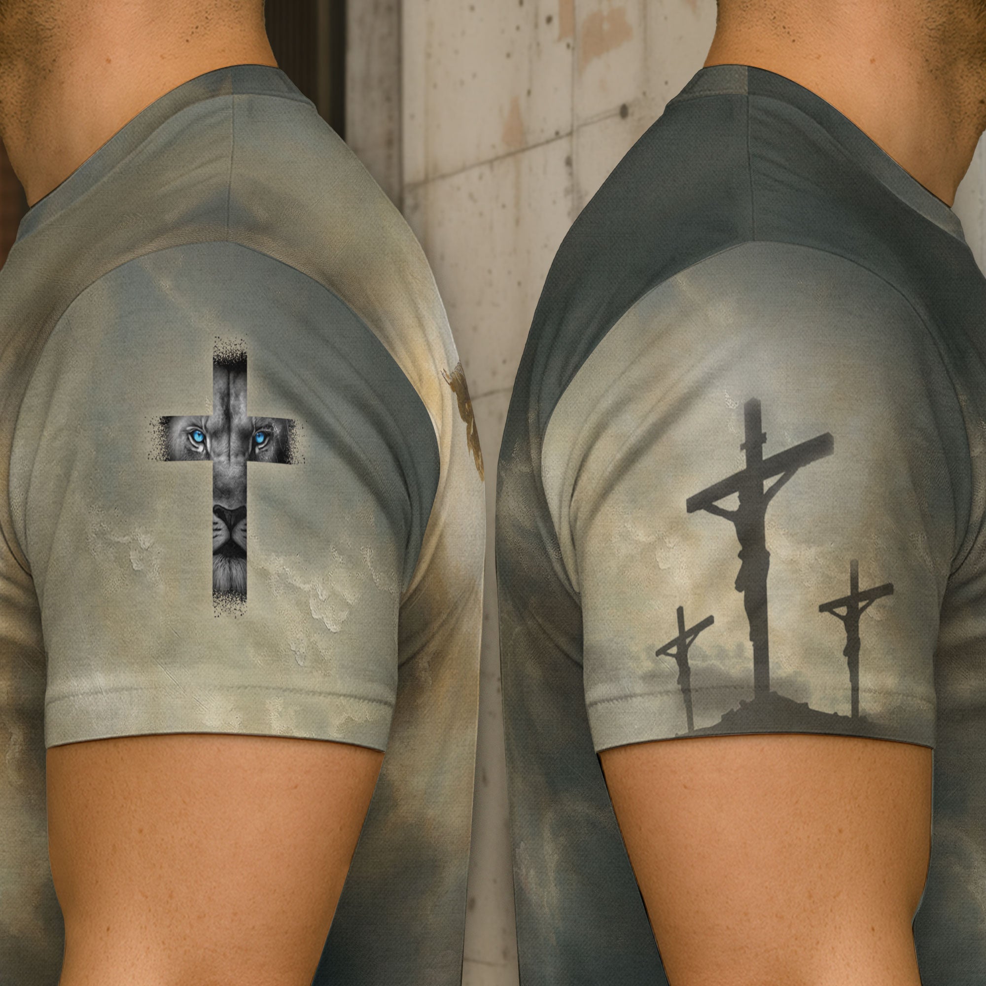 Christian Tee Shirts for Men, RustField Co - Faith Over Fear Jesus Crown of Thorns, Freedom Shirts - Rust Field Wear