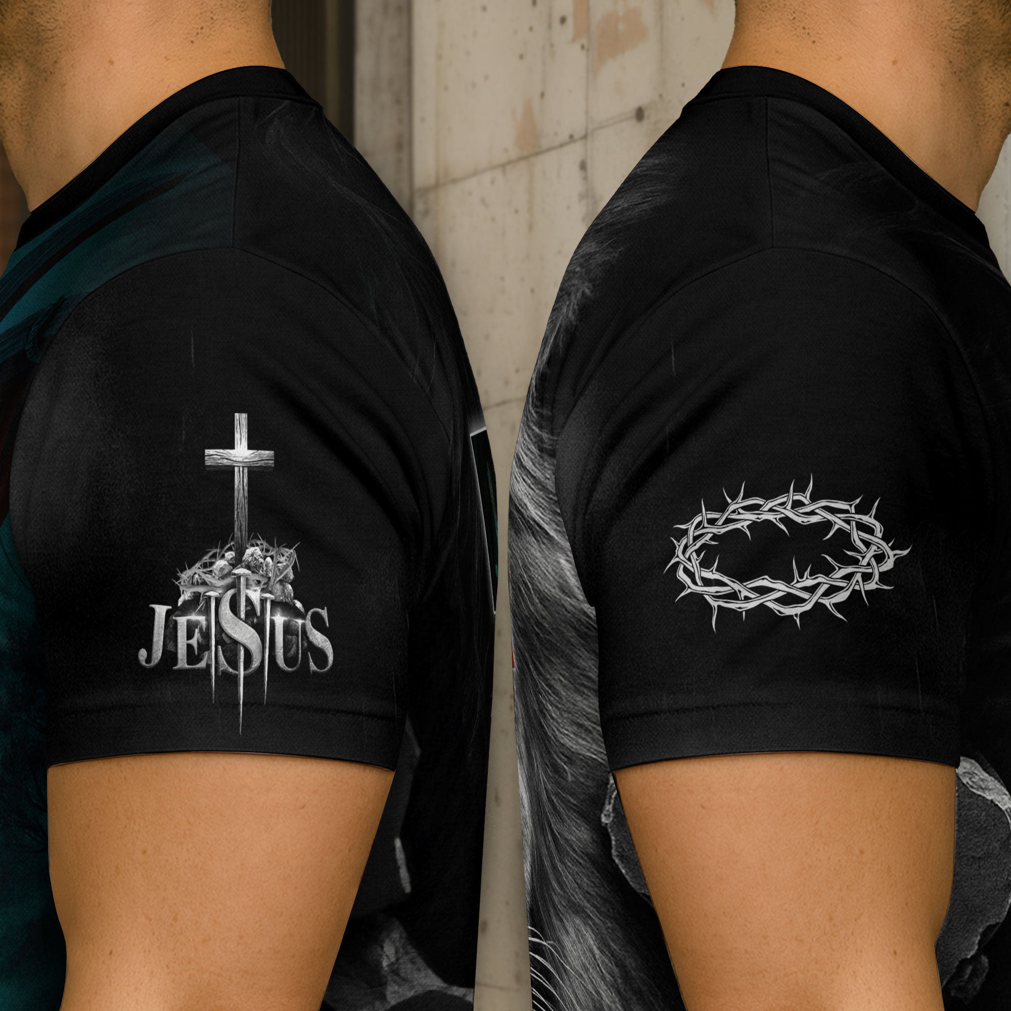 Jesus Is King Lion and Cross Storm - Christian Tee Shirts for Men, Freedom Shirts, RustField Co - Rust Field Wear