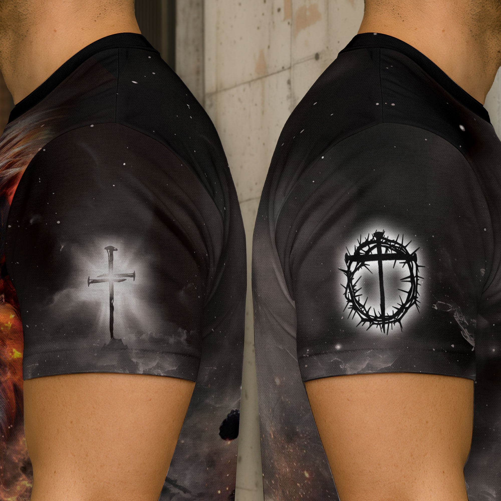 Freedom Shirts - Iron Sharpens Iron Fiery Lion Cross, Christian Tee Shirts for Men, RustField Co - Rust Field Wear