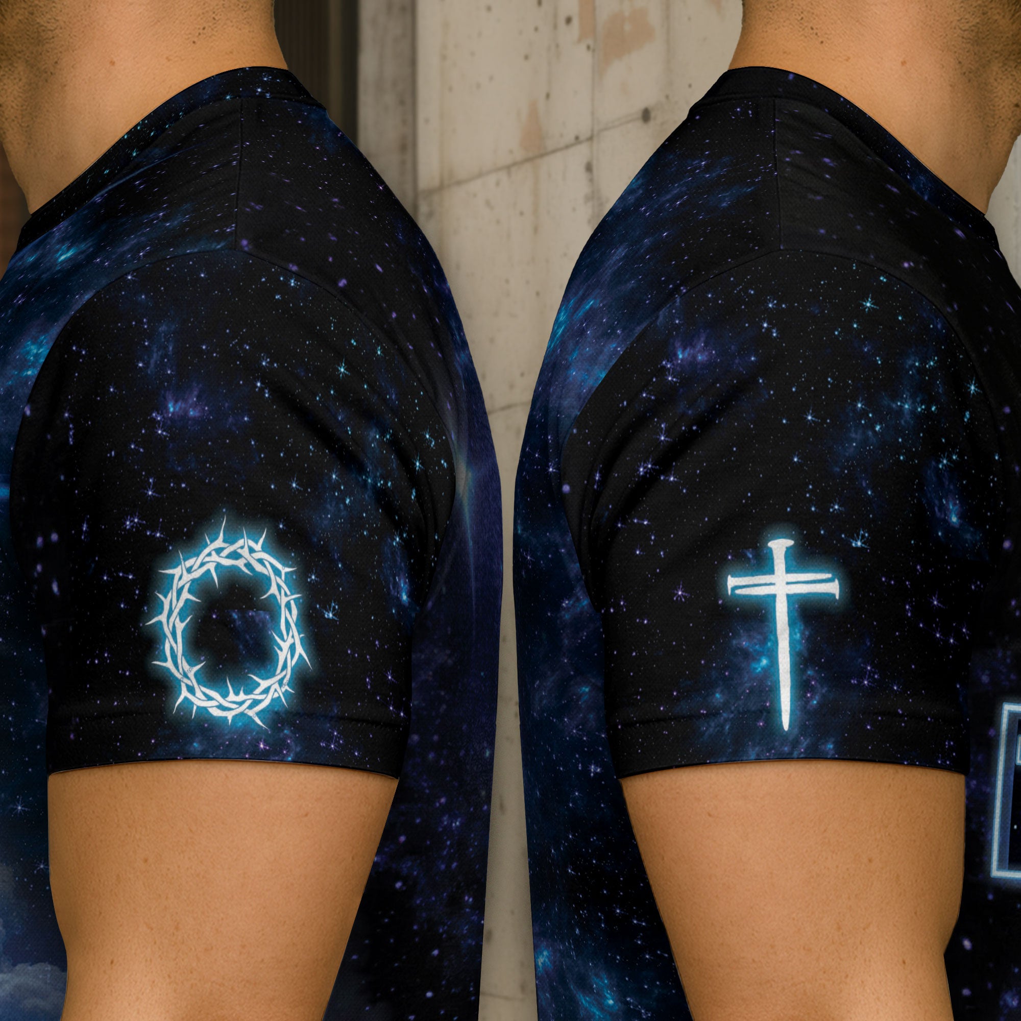 Christian Tee Shirts, Iron Sharpens Iron Proverbs 27 17 Cosmic - Freedom Shirts for Men, RustField Co - Rust Field Wear