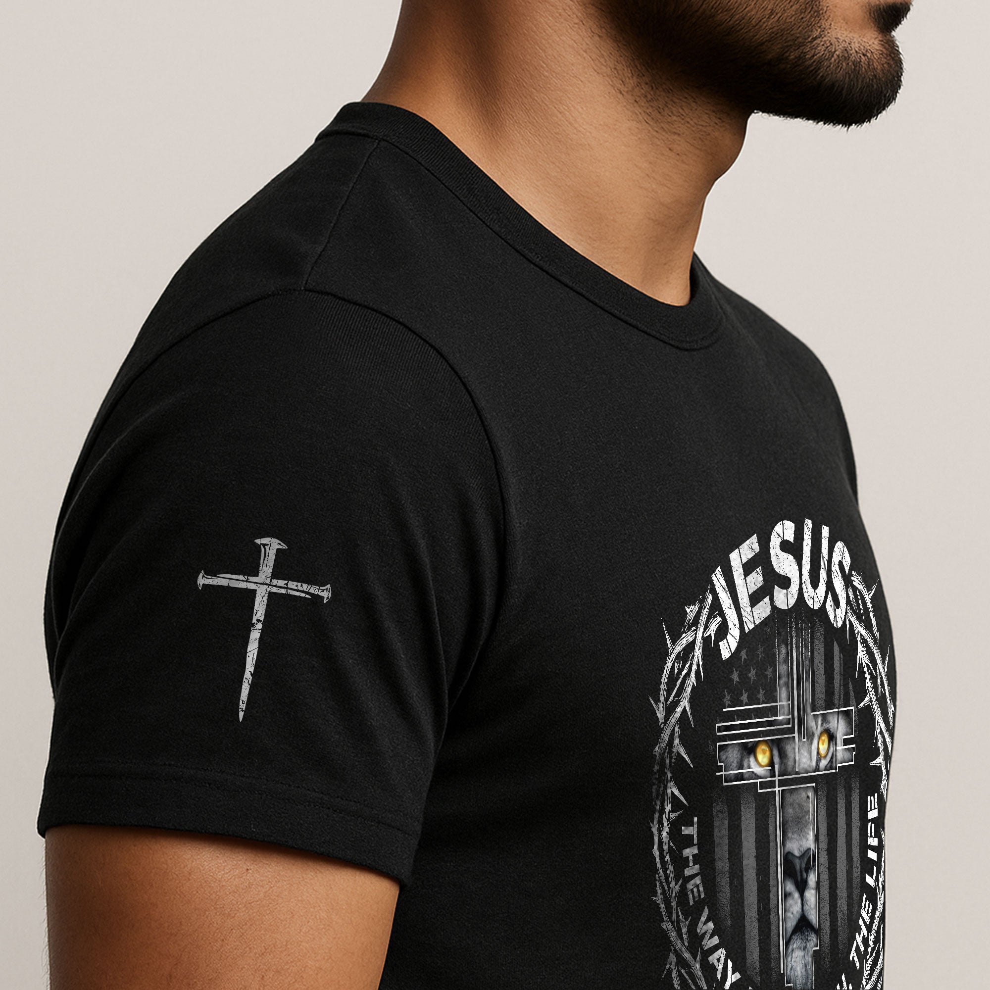 Jesus The Way The Truth The Life Crown of Thorns, Christian Tee Shirts - Faith Shirts for Men - Rust Field Wear
