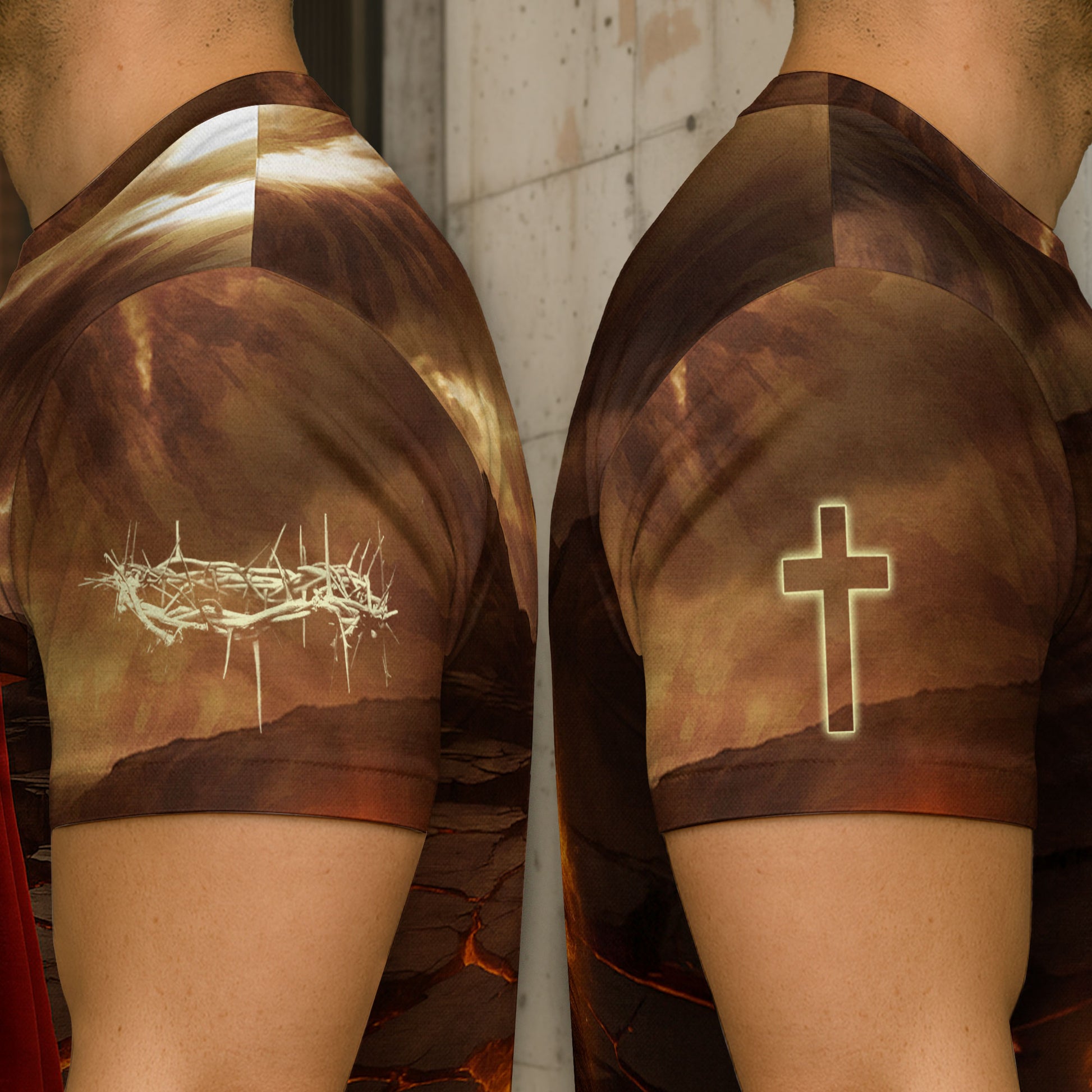Faith Over Fear Lion and Cross in Flames - Christian Tee Shirts for Men, Freedom Shirts, RustField Co - Rust Field Wear