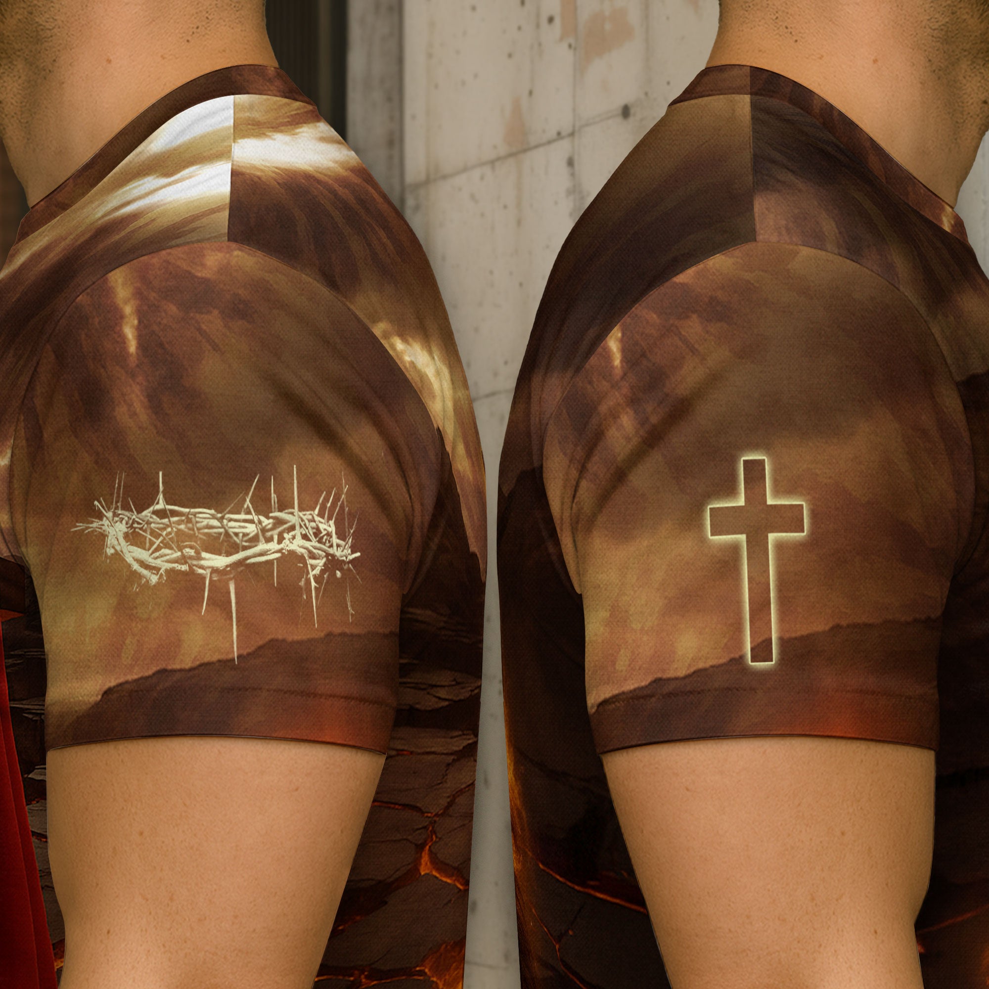 Faith Over Fear Lion and Cross in Flames - Christian Tee Shirts for Men, Freedom Shirts, RustField Co - Rust Field Wear