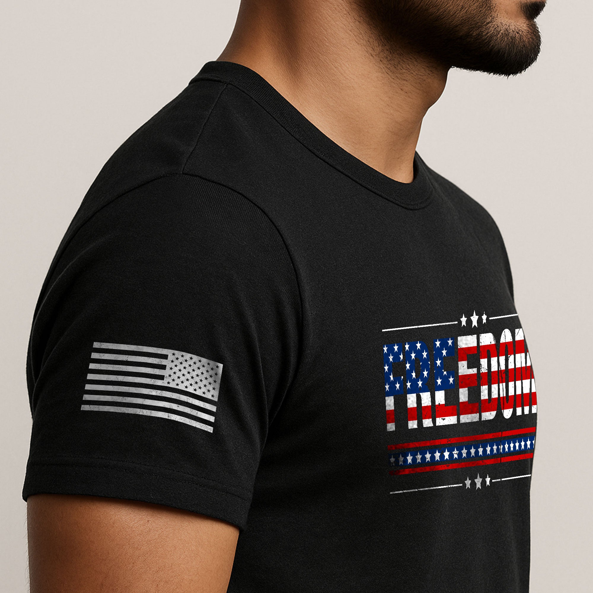 Patriotic T Shirts, Freedom American Flag Stars and Stripes Patriotic - Freedom Shirts for Men - Rust Field Wear