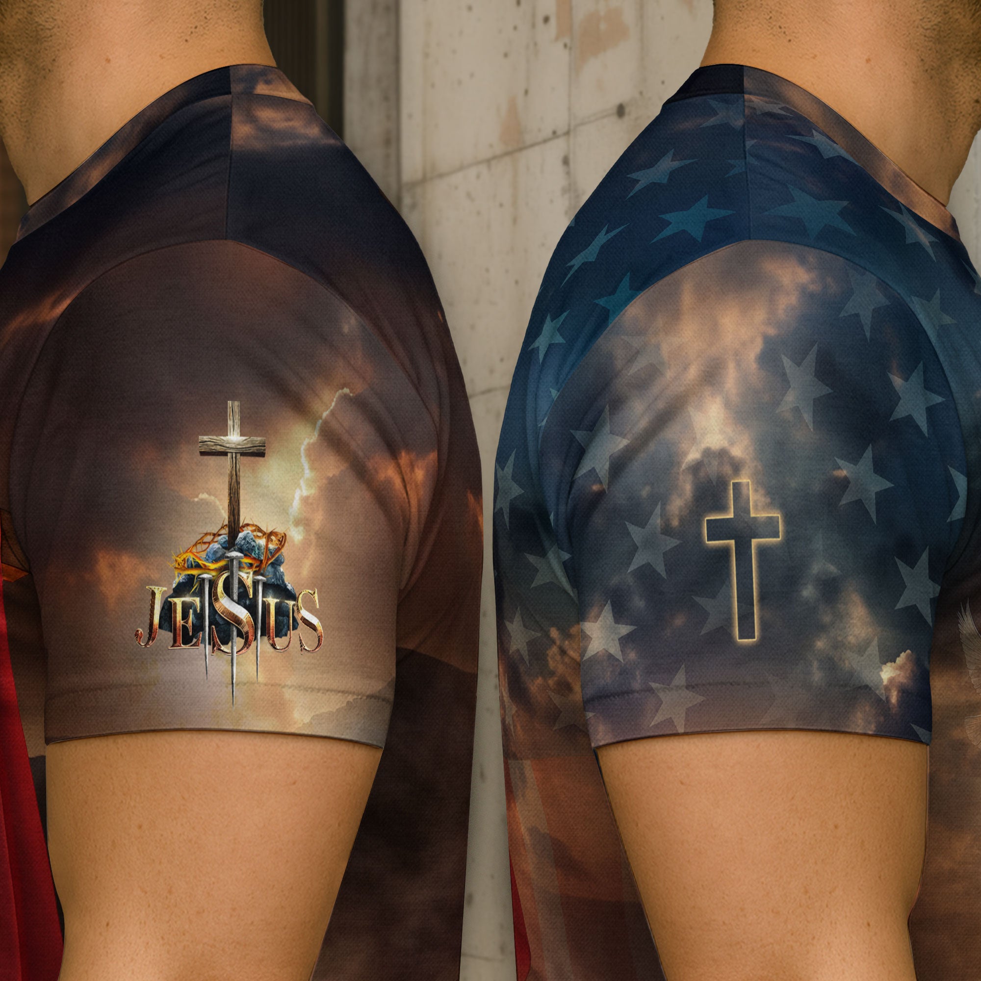 Freedom Shirts - I Can Do All Things Through Christ Lion and Lamb Cross, Christian Tee Shirts for Men, RustField Co - Rust Field Wear