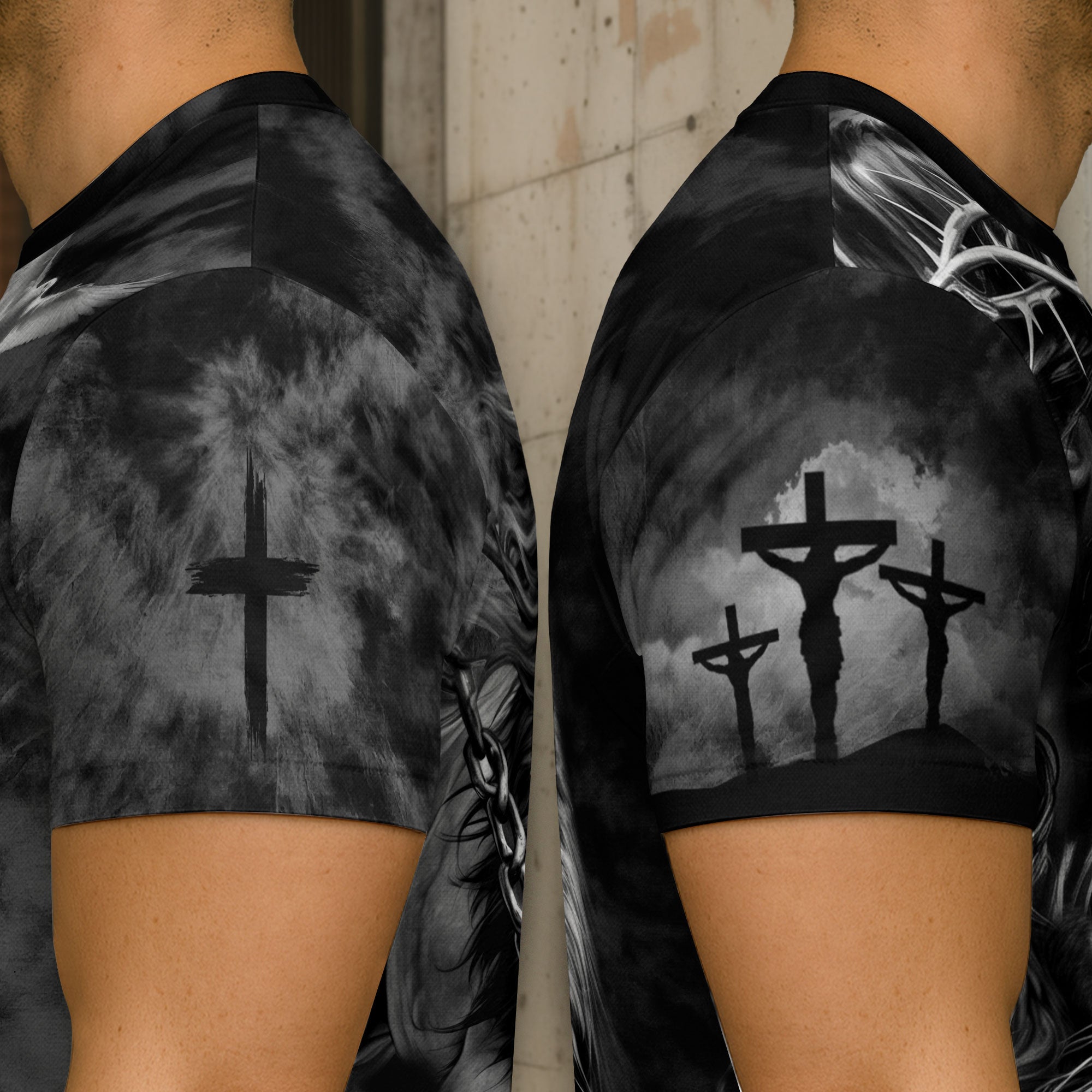 Faith Over Fear Jesus Lion of Judah Cross - RustField Co Freedom Shirts, Christian Tee Shirts for Men - Rust Field Wear