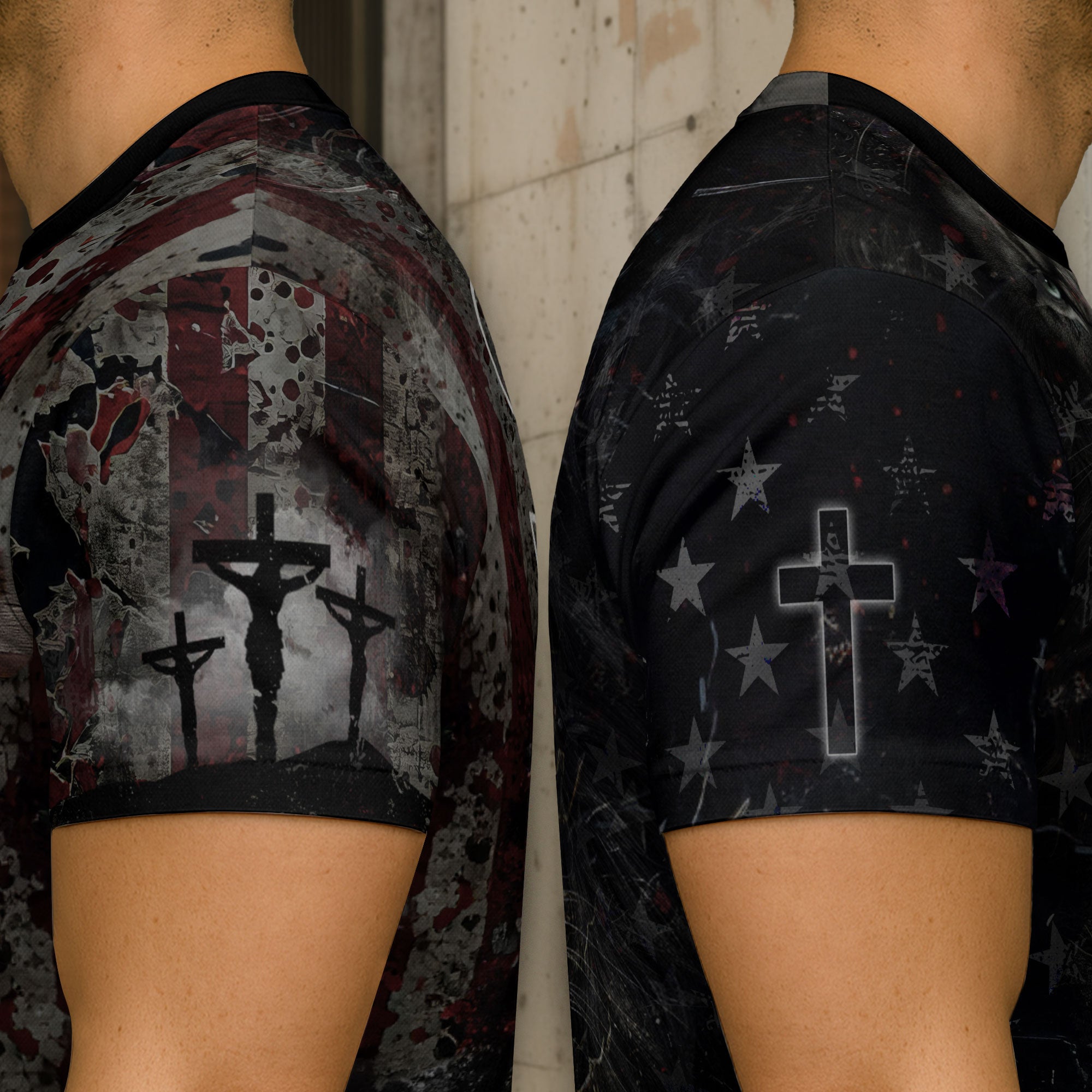 RustField Co Freedom Shirts - Jesus The Way The Truth The Life American Flag Cross Lion, Christian Tee Shirts for Men - Rust Field Wear