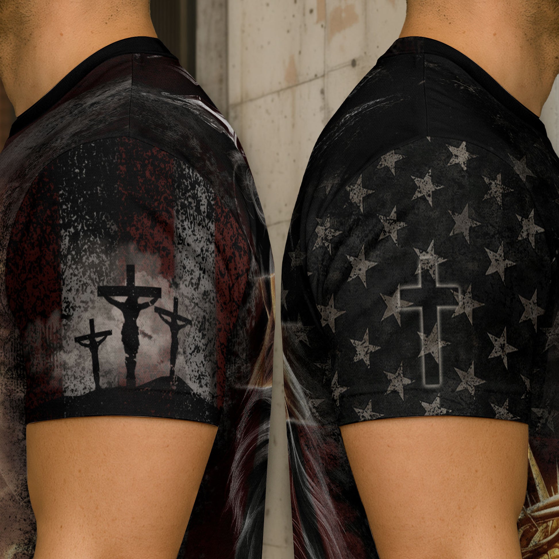 Freedom Shirts for Men, I Can Do All Things Through Christ Lion of Judah American Flag - Christian Tee Shirts, RustField Co - Rust Field Wear