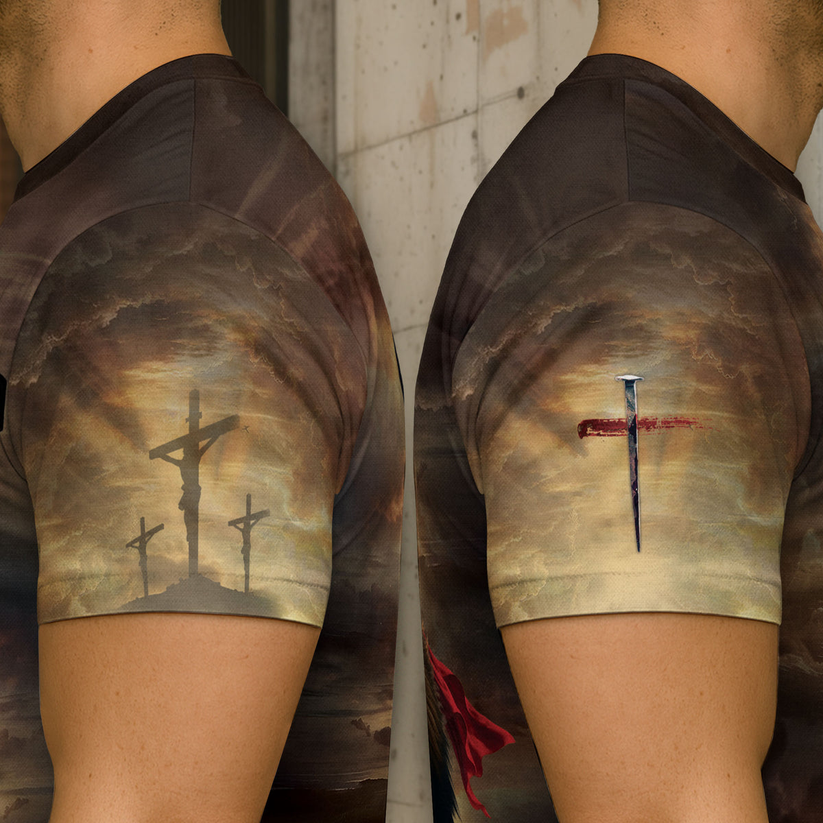Faith Over Fear Lion Cross Sunset - RustField Co Freedom Shirts, Christian Tee Shirts for Men - Rust Field Wear