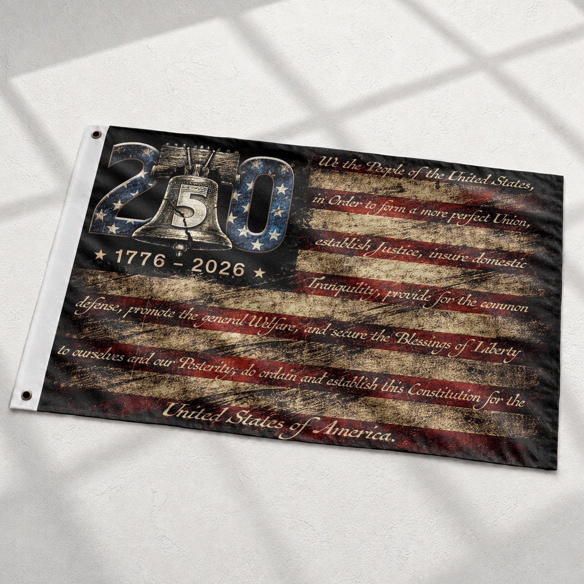 USA 250th Anniversary Flag 1776-2026 American Flag Liberty Bell We The People Patriotic