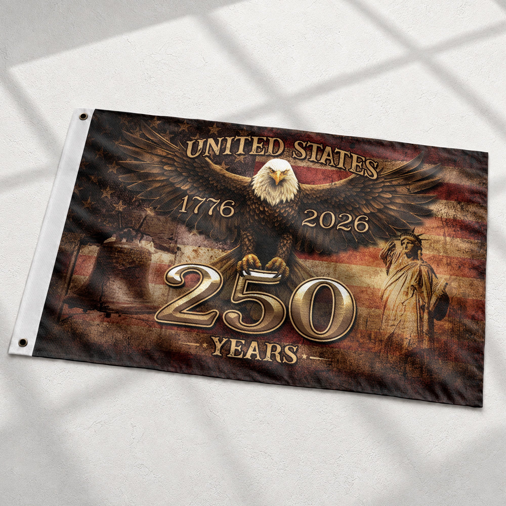United States 250 Years Flag 1776–2026 – Eagle Patriotic American Décor