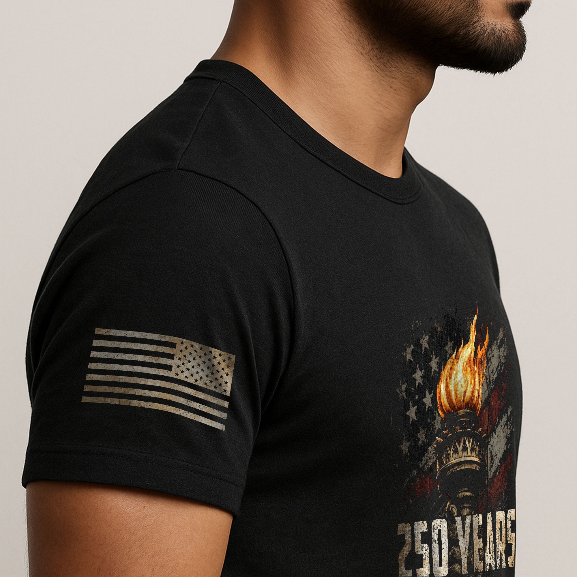 USA 250th Anniversary Shirt 1776-2026 American Flag Liberty Torch Patriotic for Men - Rust Field Wear