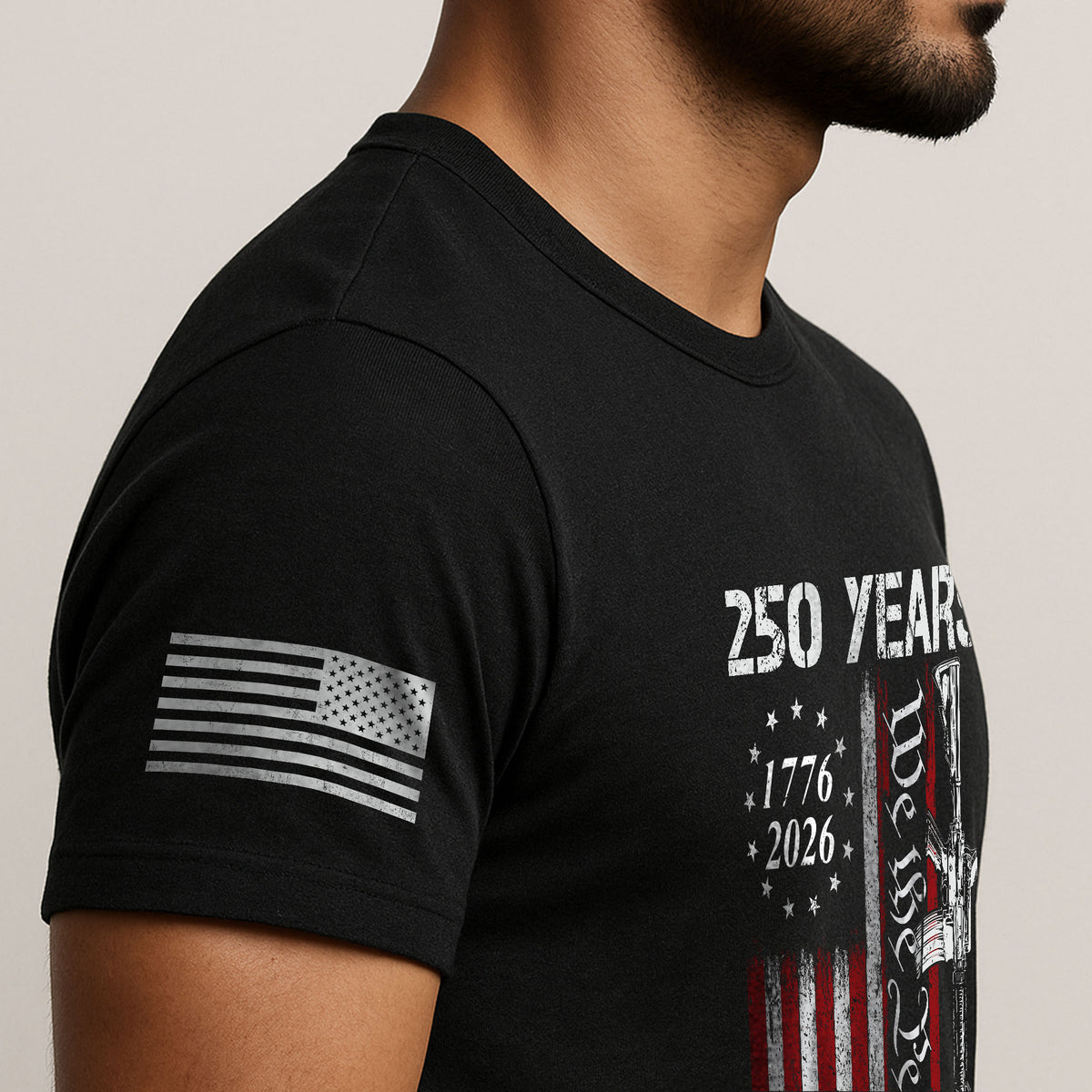 250 Years We The People T-Shirt – Vintage USA Flag 1776–2026 Independence Tee - Rust Field Wear