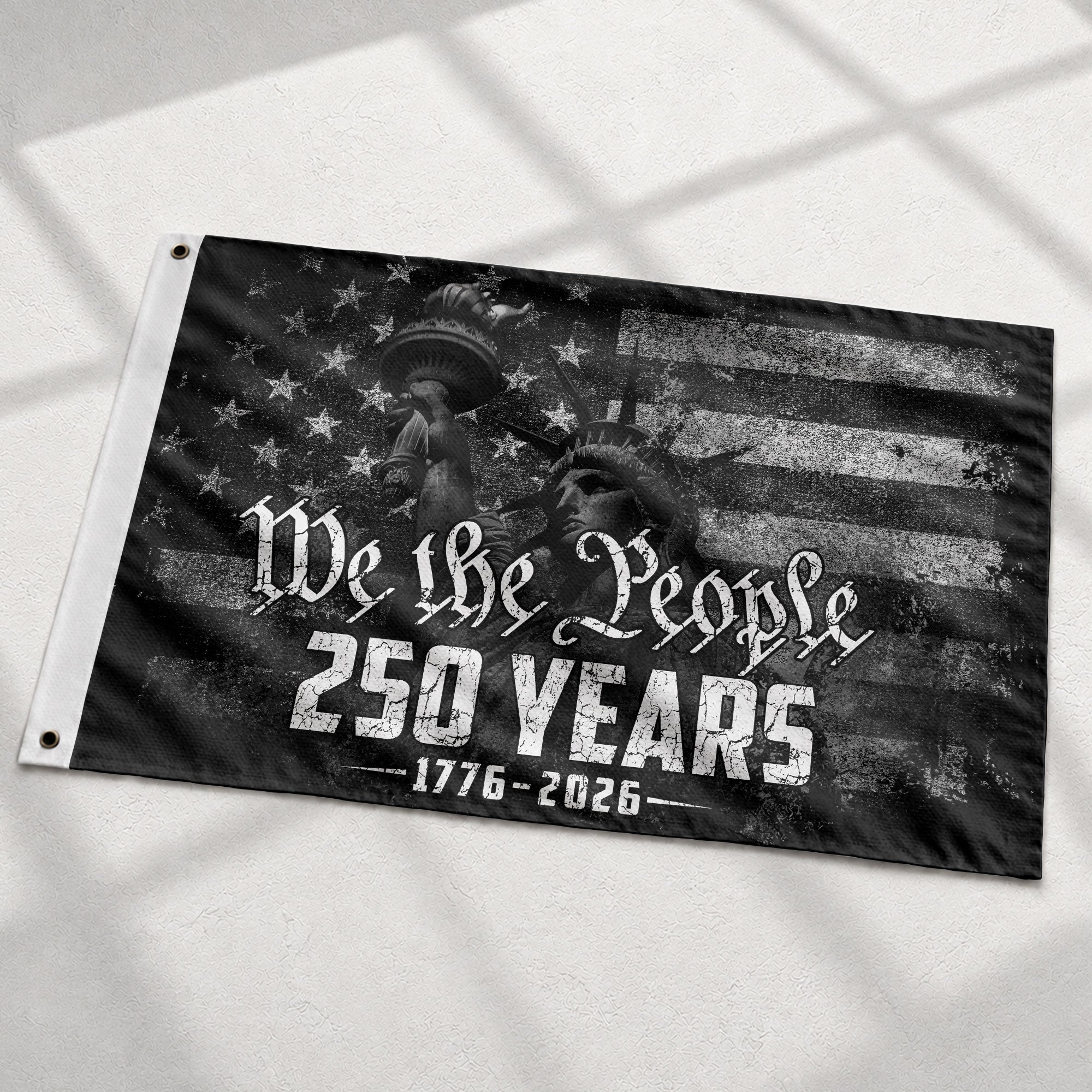 USA 250th Anniversary Flag 1776-2026 We The People Statue of Liberty Patriotic - Rust Field Wear