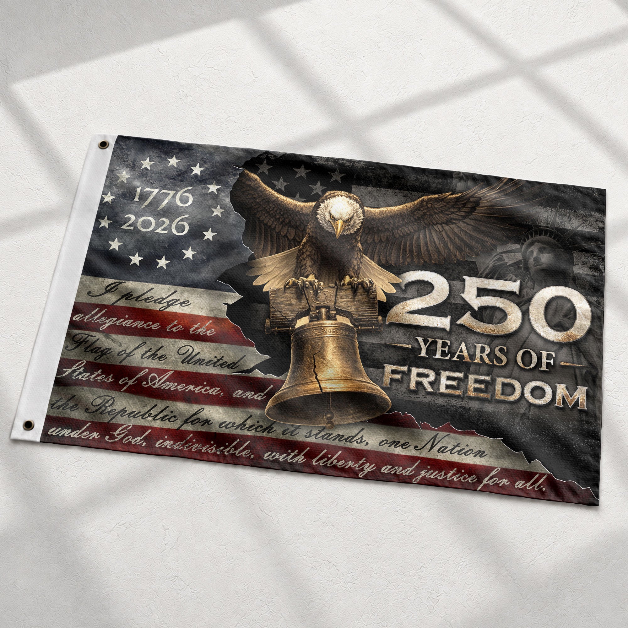 250 Years of Freedom Double-Sided House Flag 1776–2026 – Patriotic American Décor