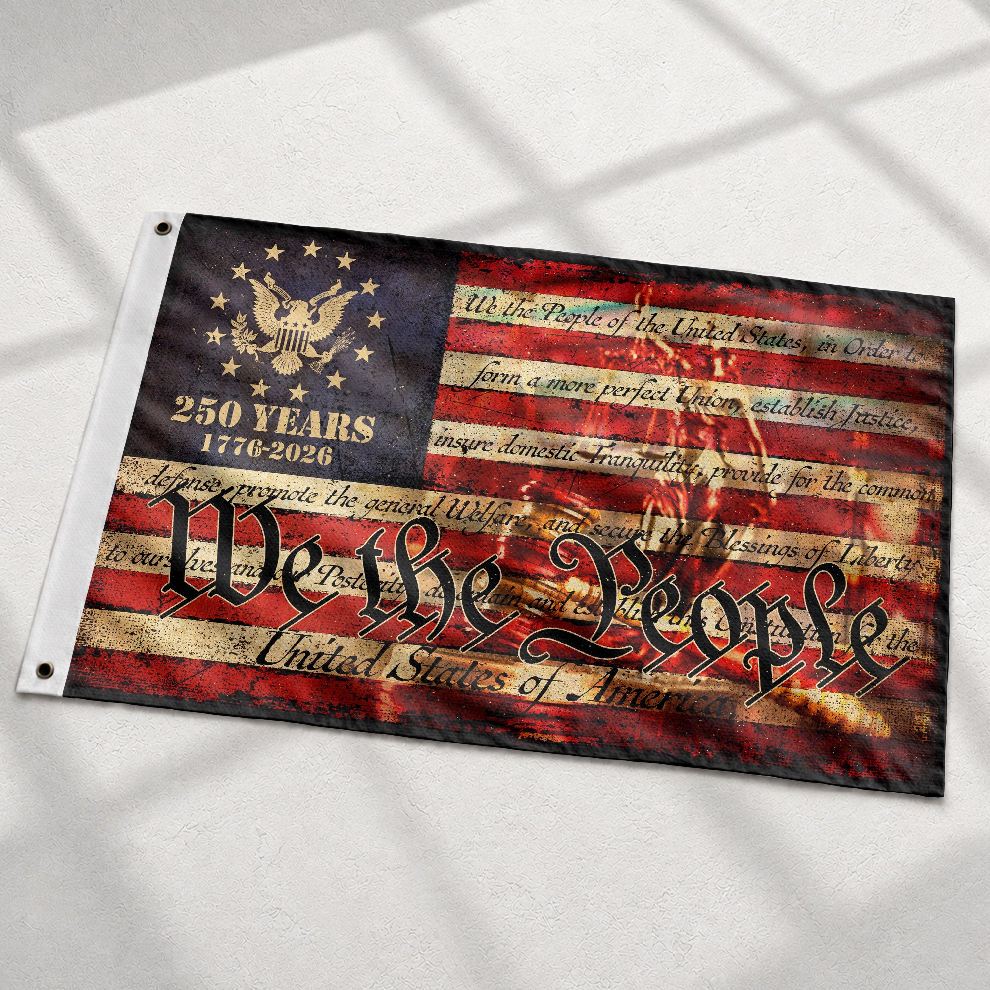 We The People House Flag – Double-Sided Patriotic Décor Celebrating 250 Years of Freedom 1776–2026