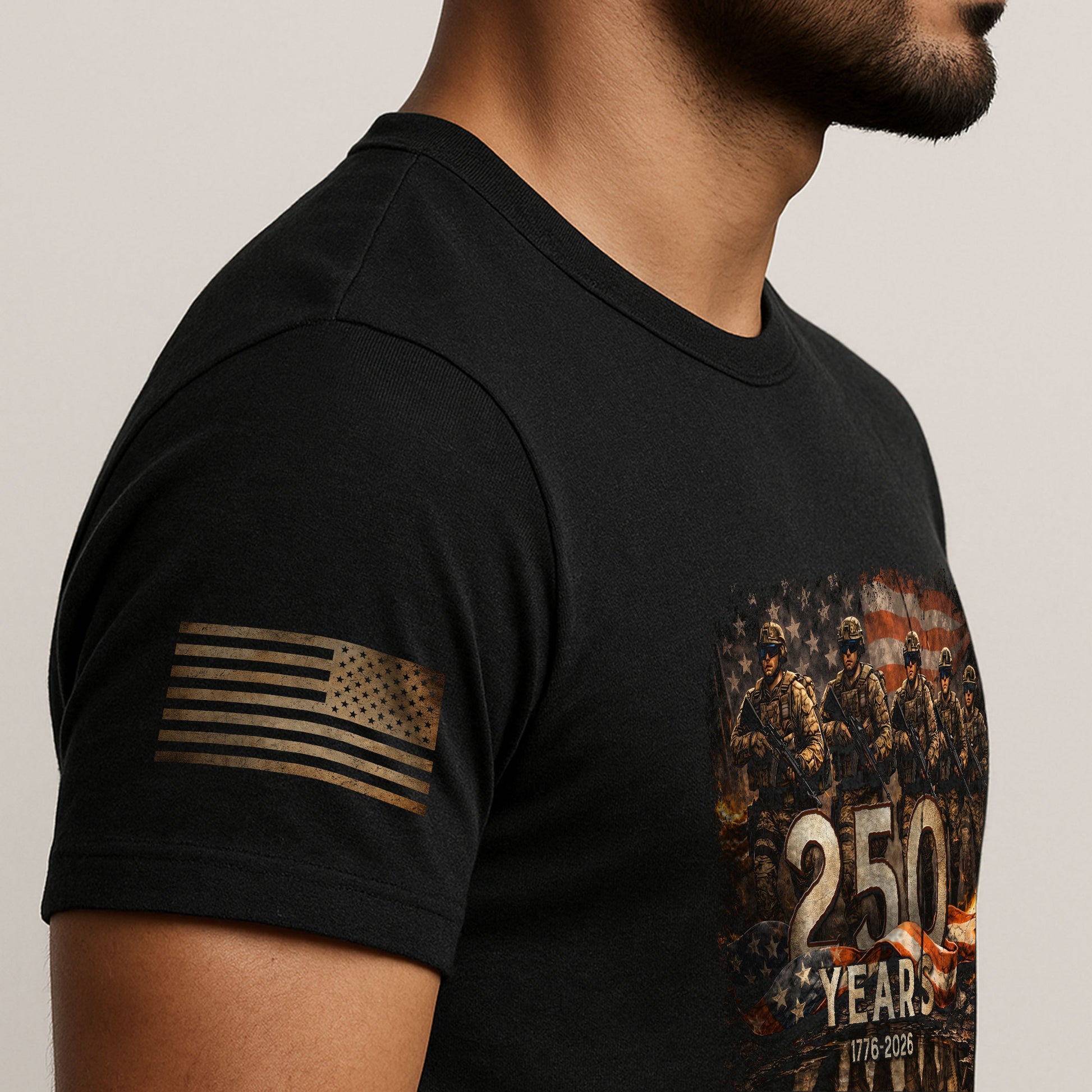 USA 250th Anniversary 250 Years Shirt 1776-2026 Brothers in Arms Patriotic Soldier Heritage - Rust Field Wear