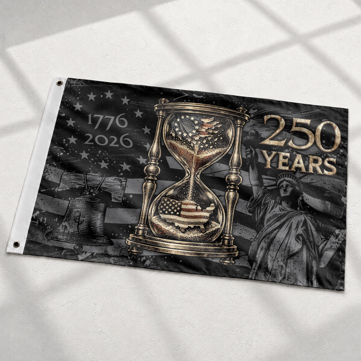 United States 250 Years Anniversary Flag 1776–2026, American Eagle Patriotic Heritage Flag - Rust Field Wear