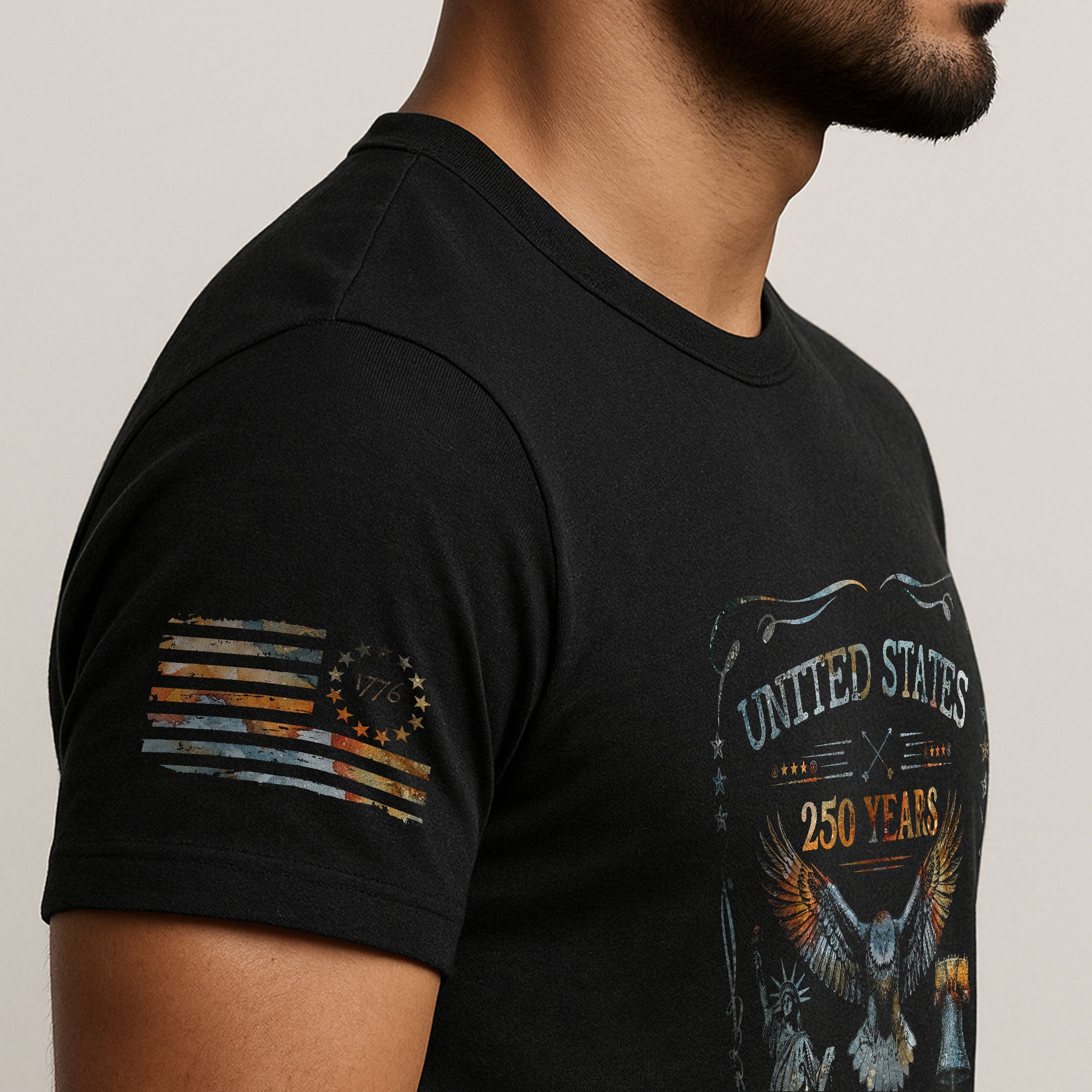 USA 250th Anniversary T-Shirt 250 Years 1776-2026 Eagle Liberty Bell Statue Patriotic - Rust Field Wear