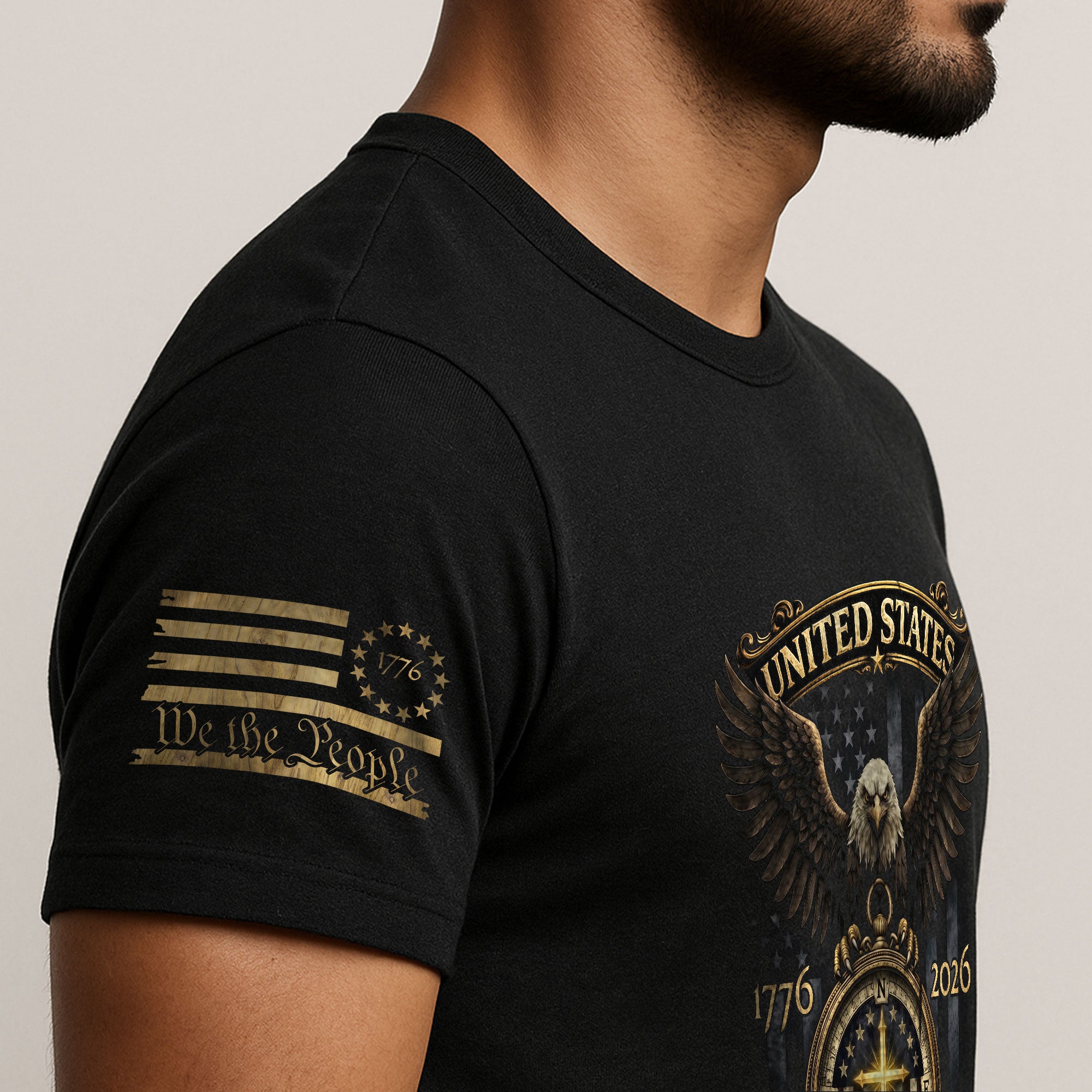 USA 1776–2026 Christian Patriotic Shirt 250 Years Faith and Freedom Celebration - Rust Field Wear