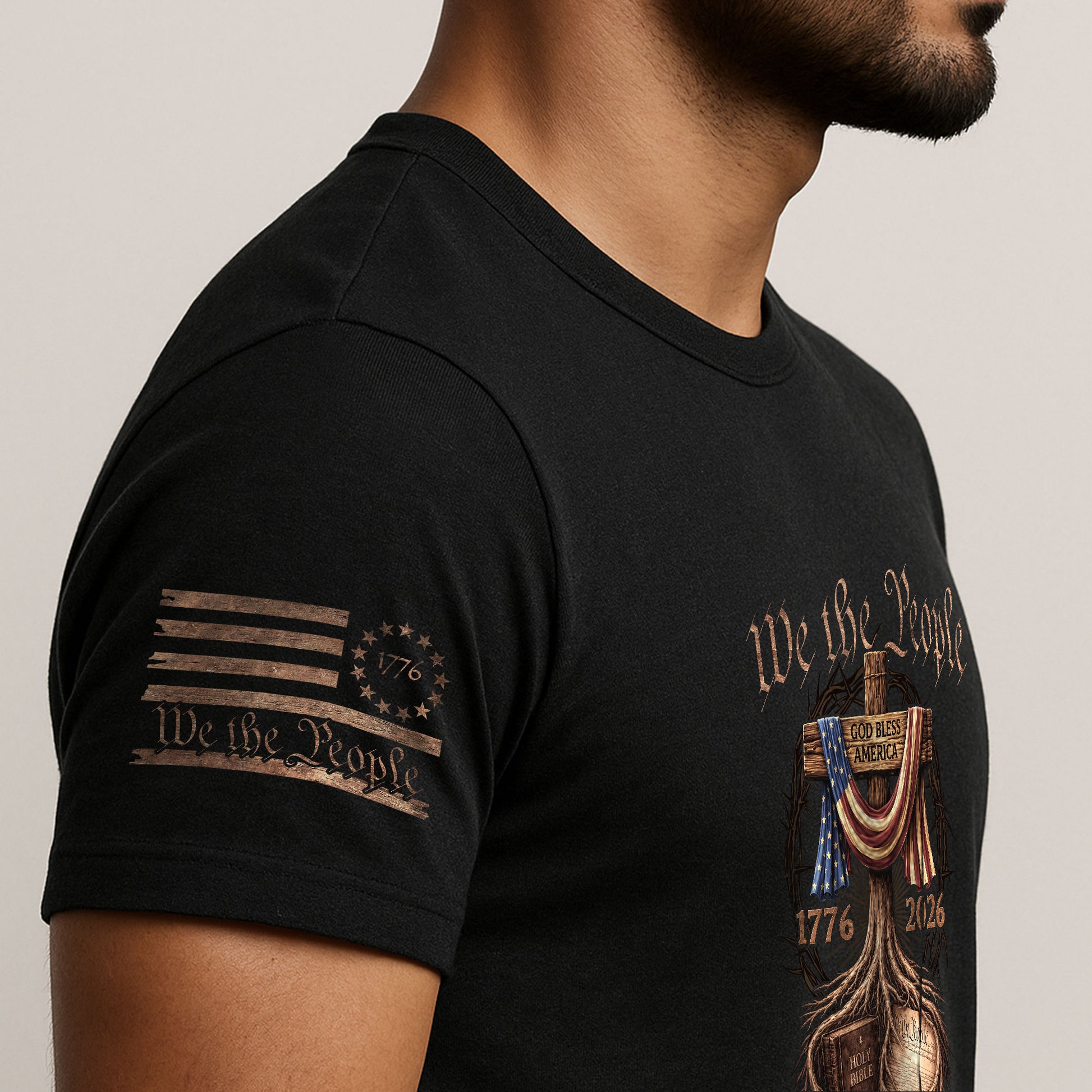 Christian USA Independence Celebration Shirt Patriotic Faith 250 Year Tribute - Rust Field Wear