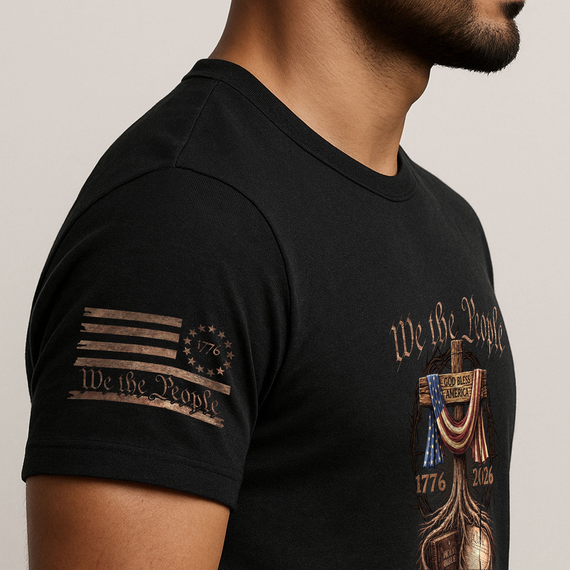 Christian USA Independence Celebration Shirt Patriotic Faith 250 Year Tribute - Rust Field Wear