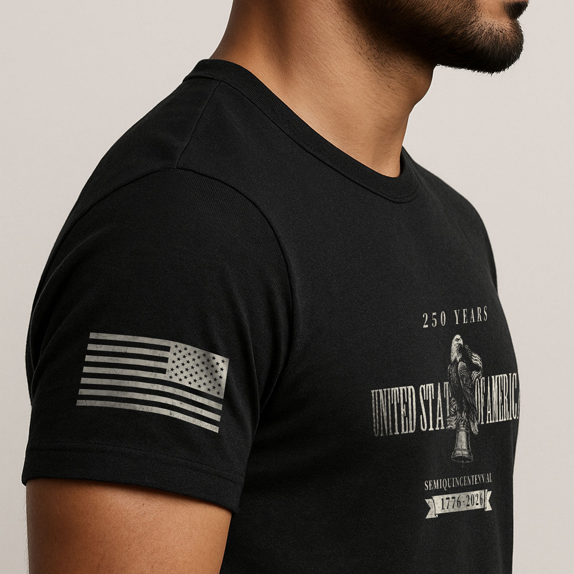 250 Years America Anniversary T-Shirt 1776-2026 - Patriotic Eagle & Distressed US Flag Men’s Anniversary Shirt - Rust Field Wear