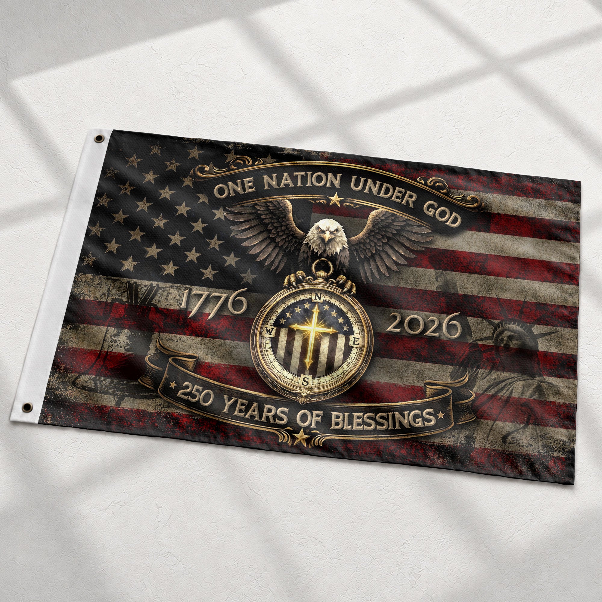 American Christian Faith Flag 250 Years Freedom Celebration Decor