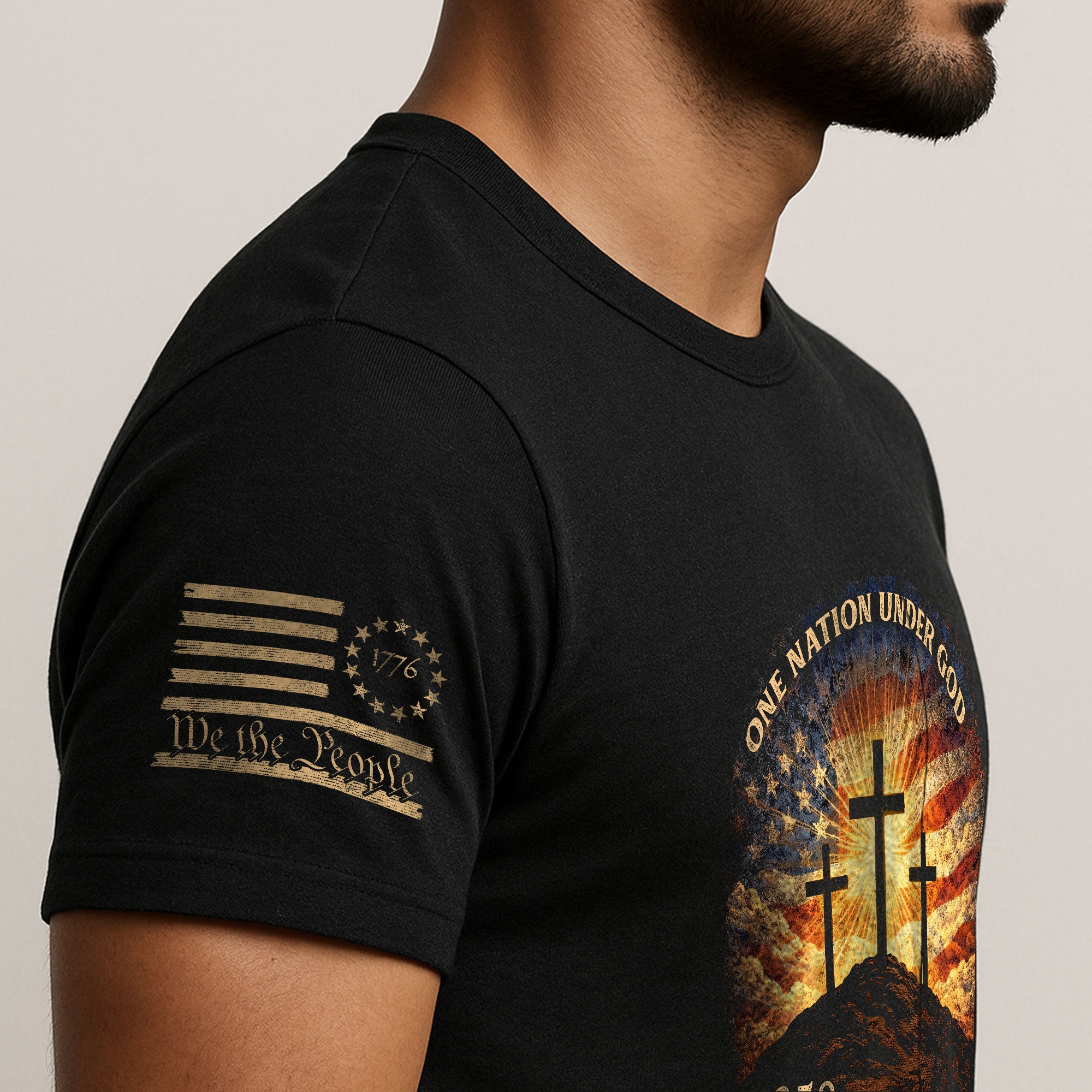 250 Years of Blessings One Nation Under God Shirt - 250th Anniversary Commemorative Crosses & Flag Tee - Rust Field Wear